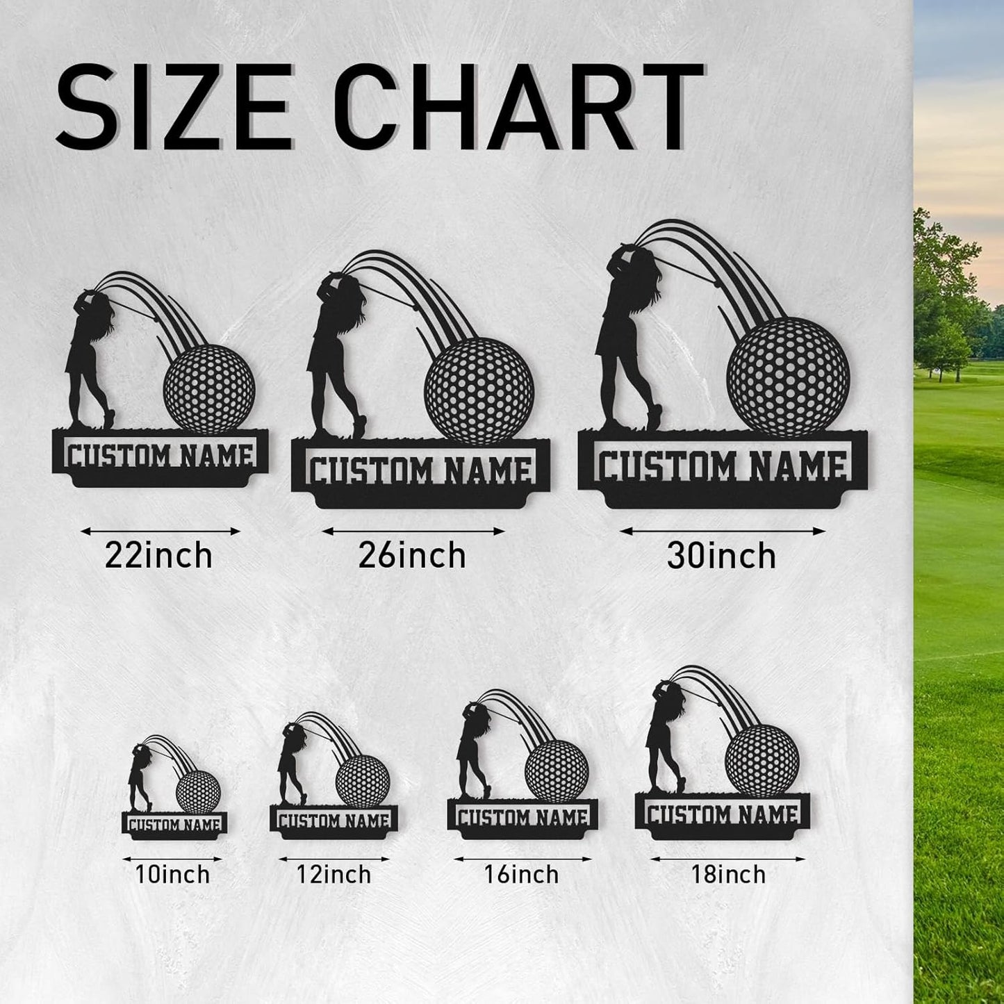 Personalized Golf Metal Wall Art, Vintage Golf Wall Decor, Custom Signs Outdoor Metal, Sports Theme Home Decor for Living Room Office Bar, Personalized Golf Gifts for Women Mom Wife Girl Color03