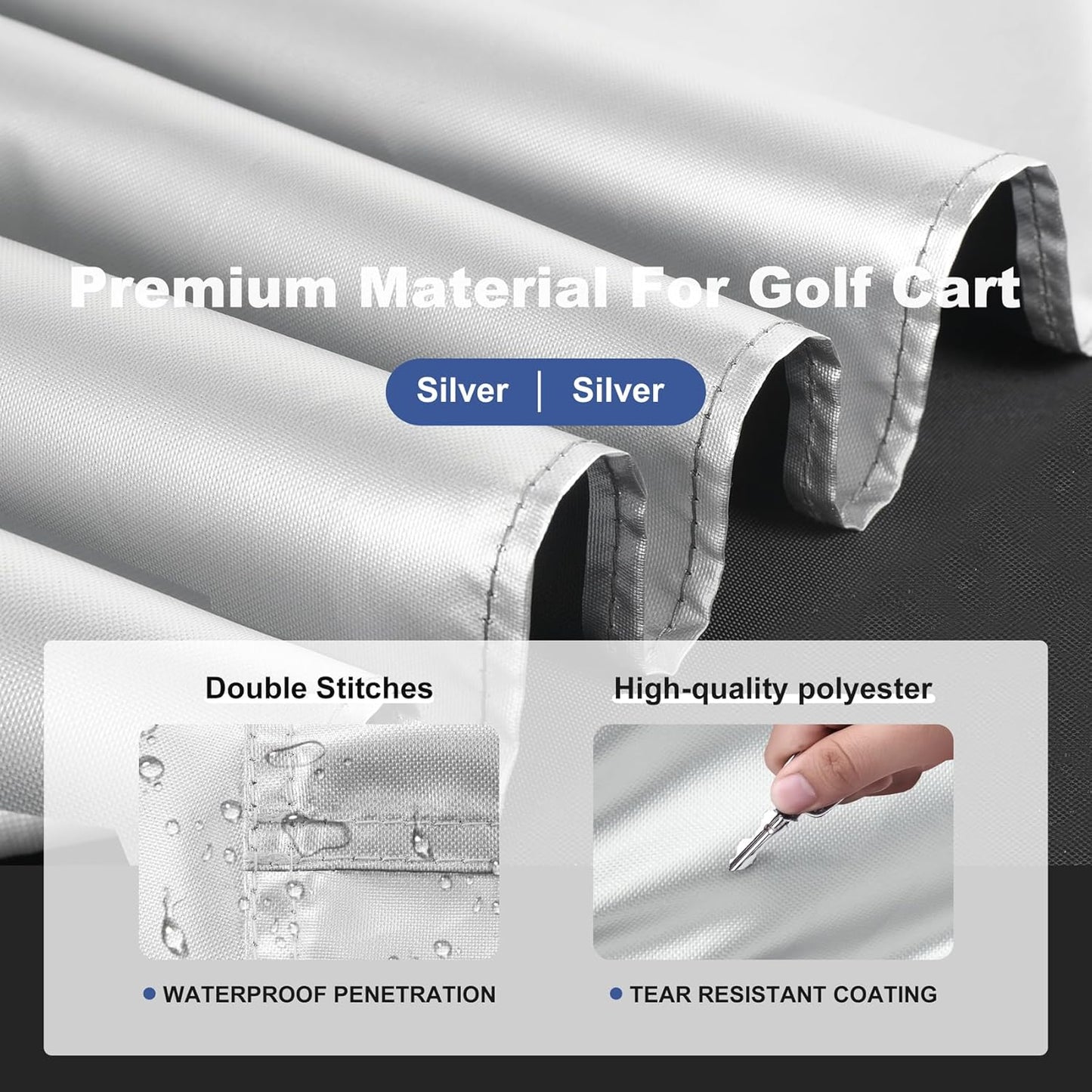 Explore Land Waterproof Golf Cart Cover Universal Fits for Most Brand 2/4/6 Passenger Car