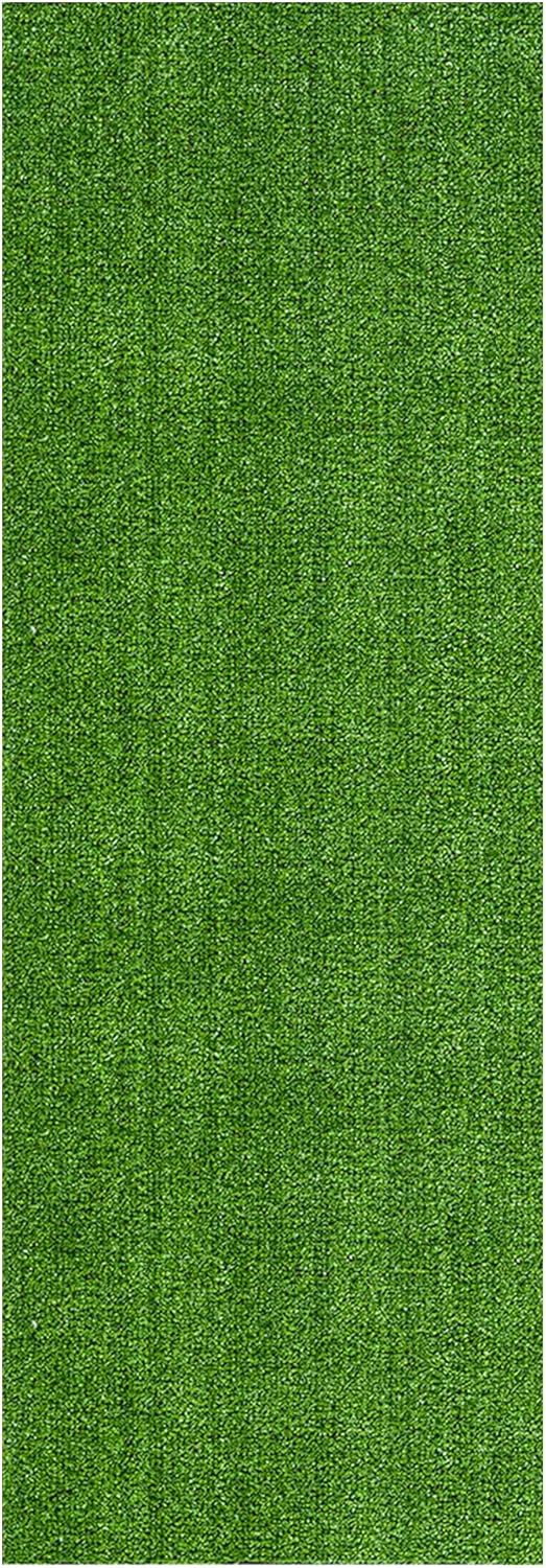 Ottomanson Artificial Grass Outdoor Runner Rug 2'7" x 10' – Waterproof Astro Turf with Drainage Holes – Patio & Lawn Decoration, Easy-Clean Dog Grass Mat