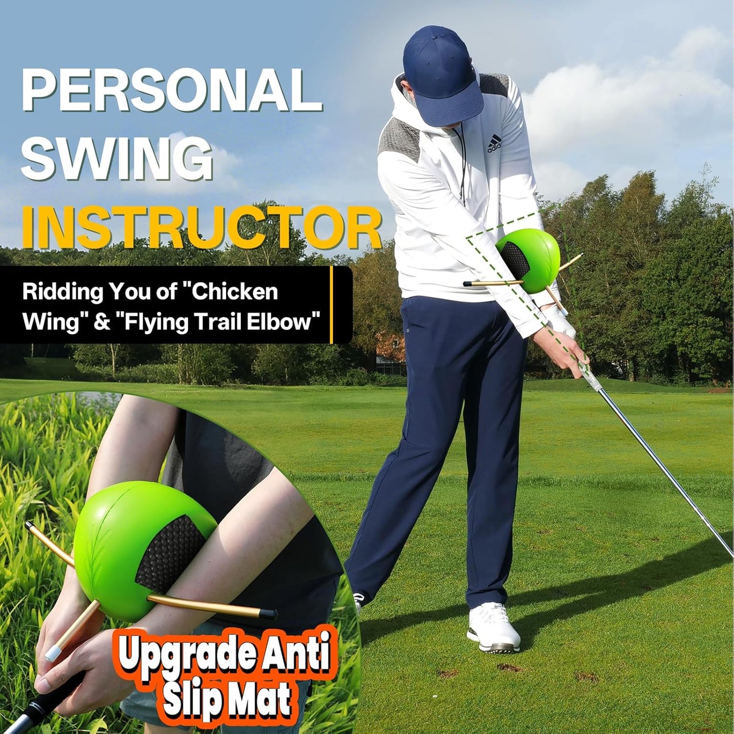 Golf Swing Trainers Aid in Improving Hand Positioning, Smart Ball Golf Training Aid for Posture Correction Practice. Golf Swing Trainers Are Suitable for Golfers at All Levels, (With Non-Slip Mat)