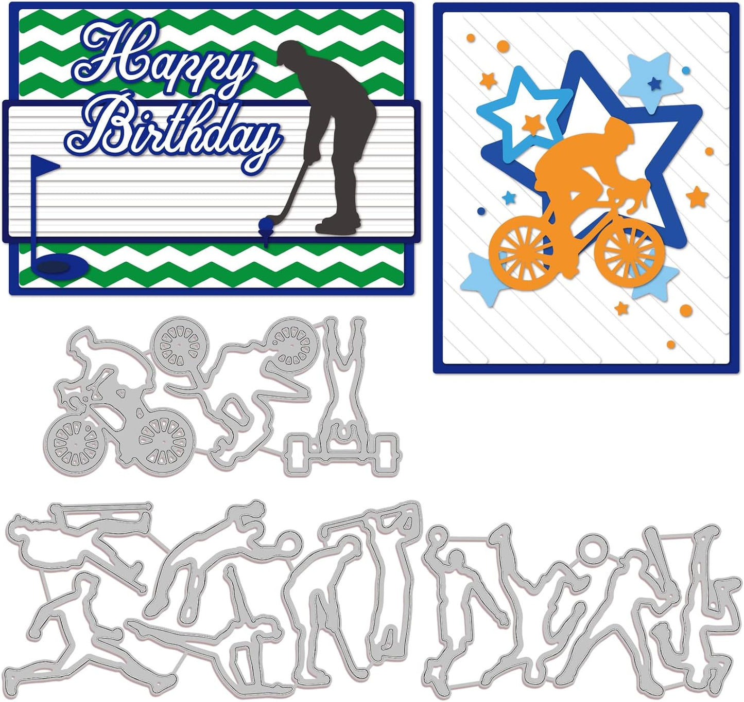 GLOBLELAND Sport Men Cutting Dies for Card Making Ball Playing Man Cut Die for DIY Scrapbooking Journal Embossing Paper Craft Decor