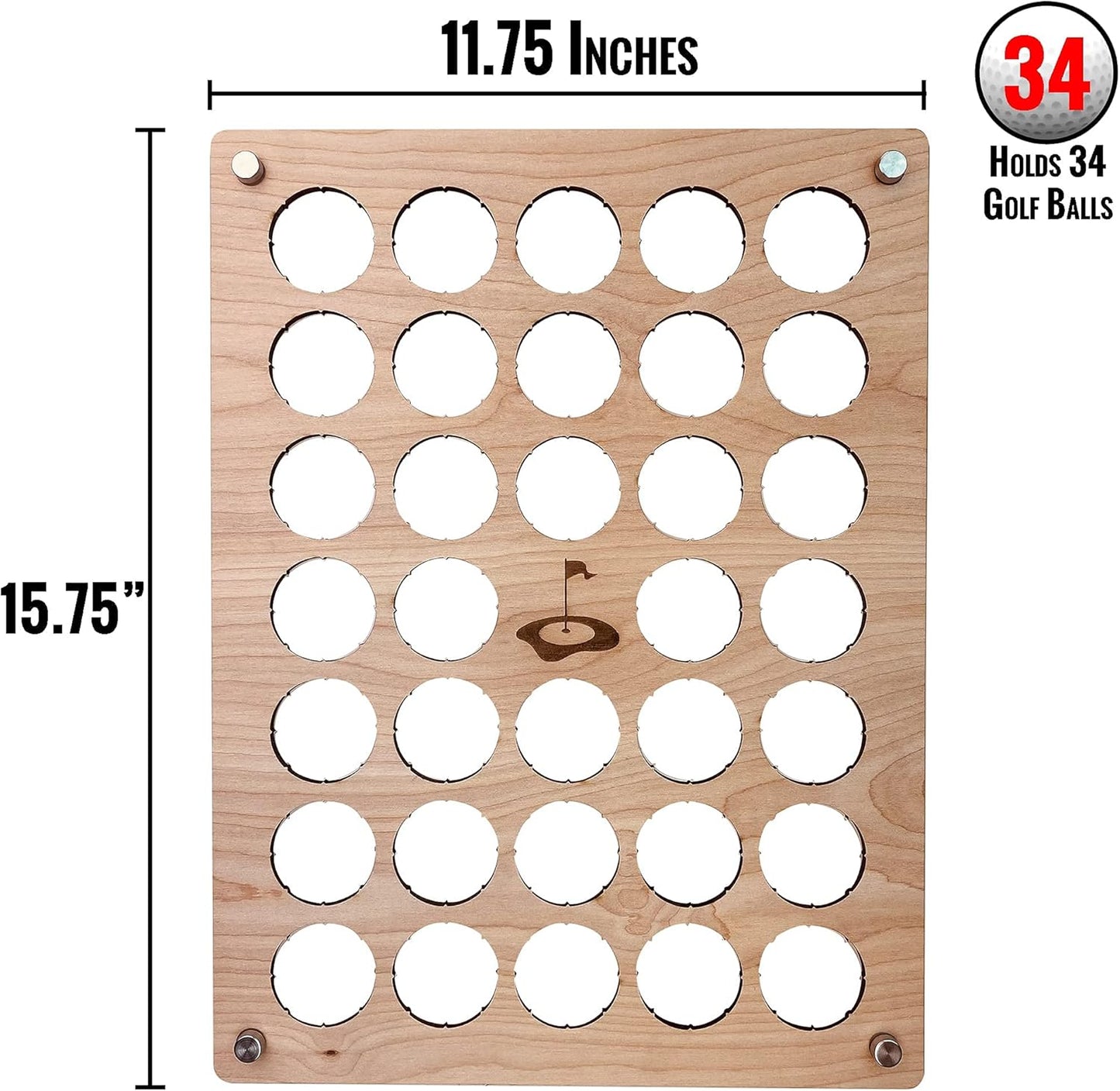 Torched Golf Ball Display Holder Collector’s Case Holds 39 Golf Balls Wall Mount Decor