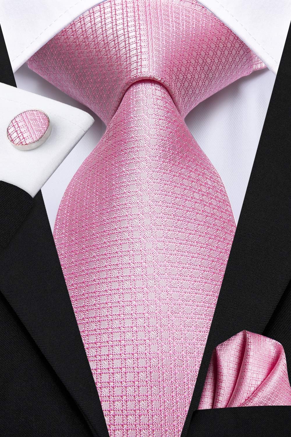 Dubulle Mens Paisley Striped Tie WOVEN Necktie for Men and Handkerchief Cufflinks Set Wedding Formal Business