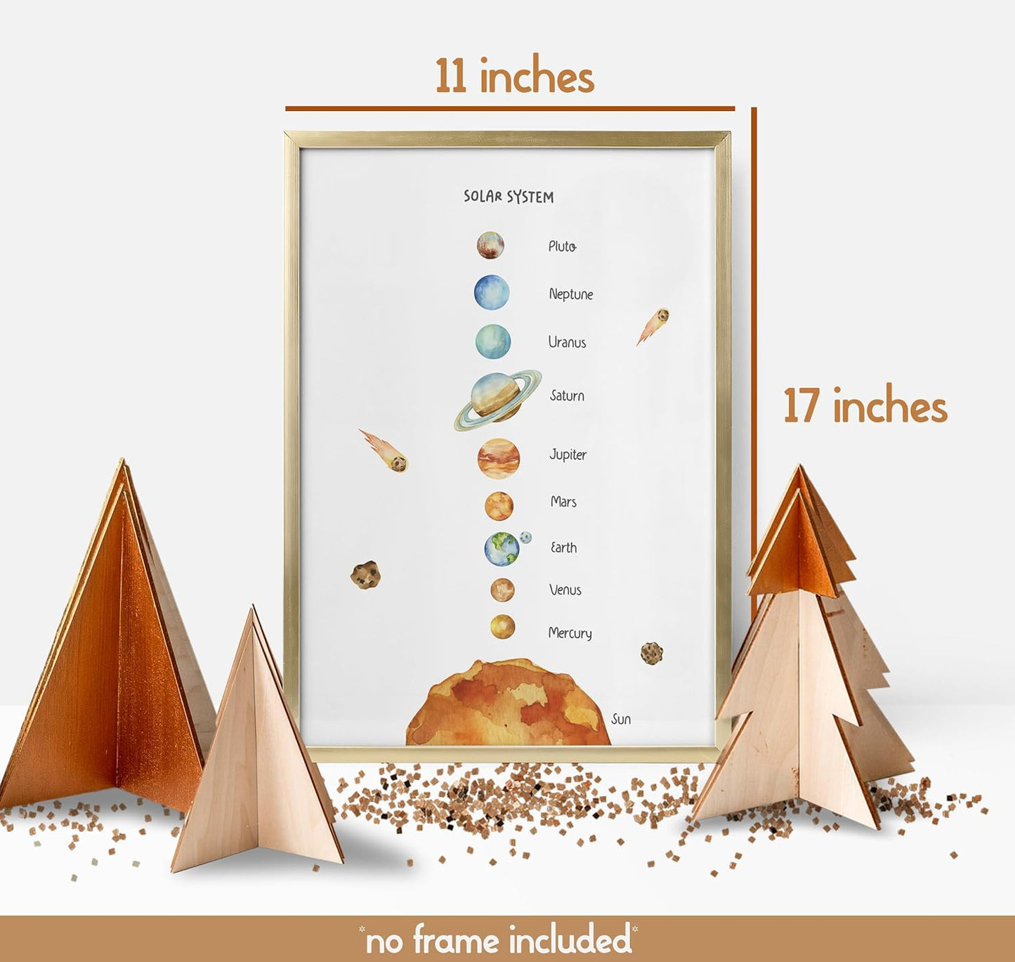 Educational Posters for Toddlers 11x17" Set of 12 - Learning Preschool Posters - Including: Alphabet , Numbers, Months, Days of the Week, Worldmap, USA Map, Solar System, Seasons, Shapes, Colors,