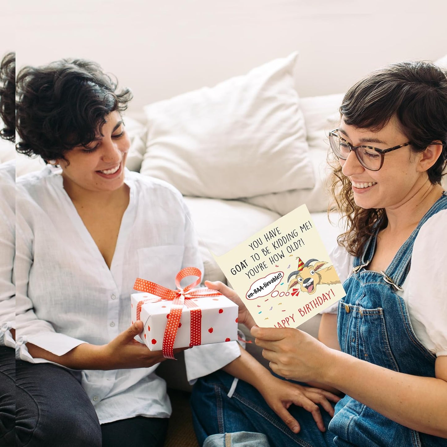 Cheerin Happy Birthday Card for Him or Her - Funny Goat Birthday Card - Hilarious Gag Gift for Men Women Girlfriend Boyfriend Husband Wife