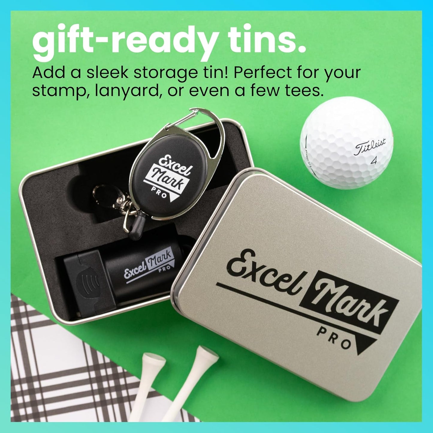ExcelMark Pro Golf Ball Stamp - Easy Ball Identification - Choose from 25+ Styles and 4 Colors!