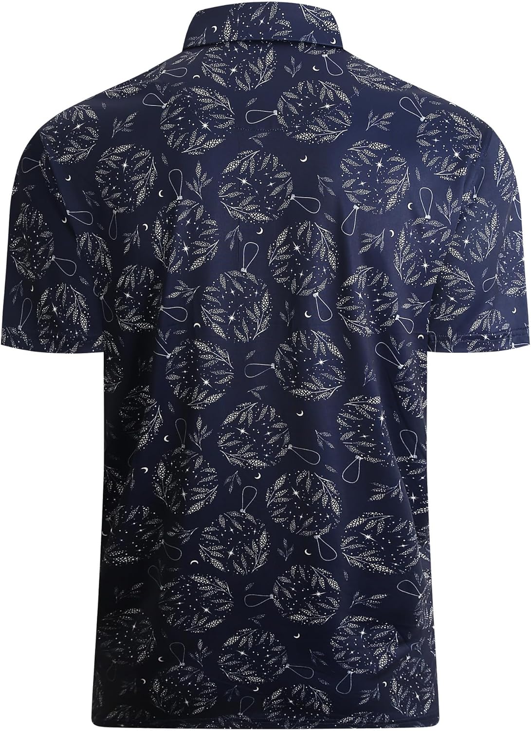 Alex Vando Mens Hawaiian Golf Shirt Moisture Wicking Digital Print Golf Shirts for Men