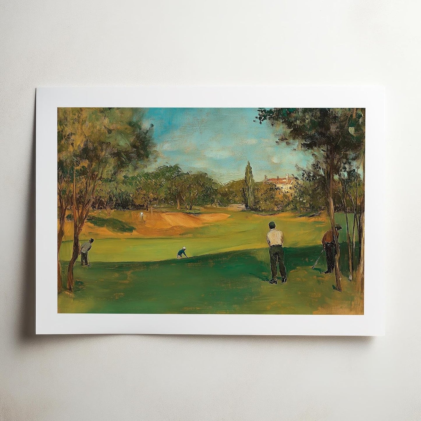 Vintage Golf Course Premium Giclee Fine Art Prints - Antique Style Golf Course Painting Posters, Golf Wall Art, Aesthetic Golfing Poster for Home Office Decor, Ready to Frame