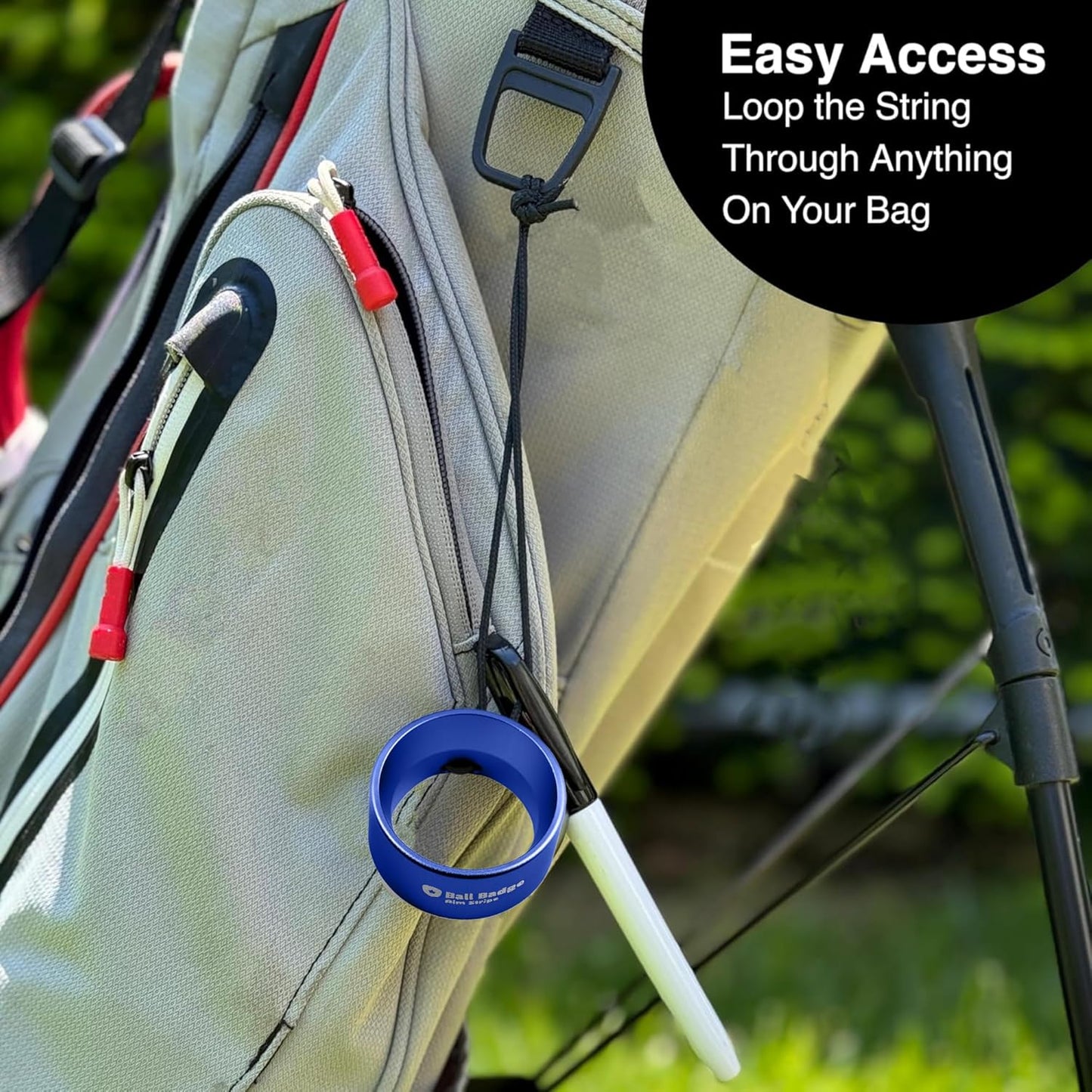 Ball Badge Aim Stripe - 360 Degree Golf Ball Line Marker Kit with Golf Bag Attachment for Perfect Alignment and Precision Putting