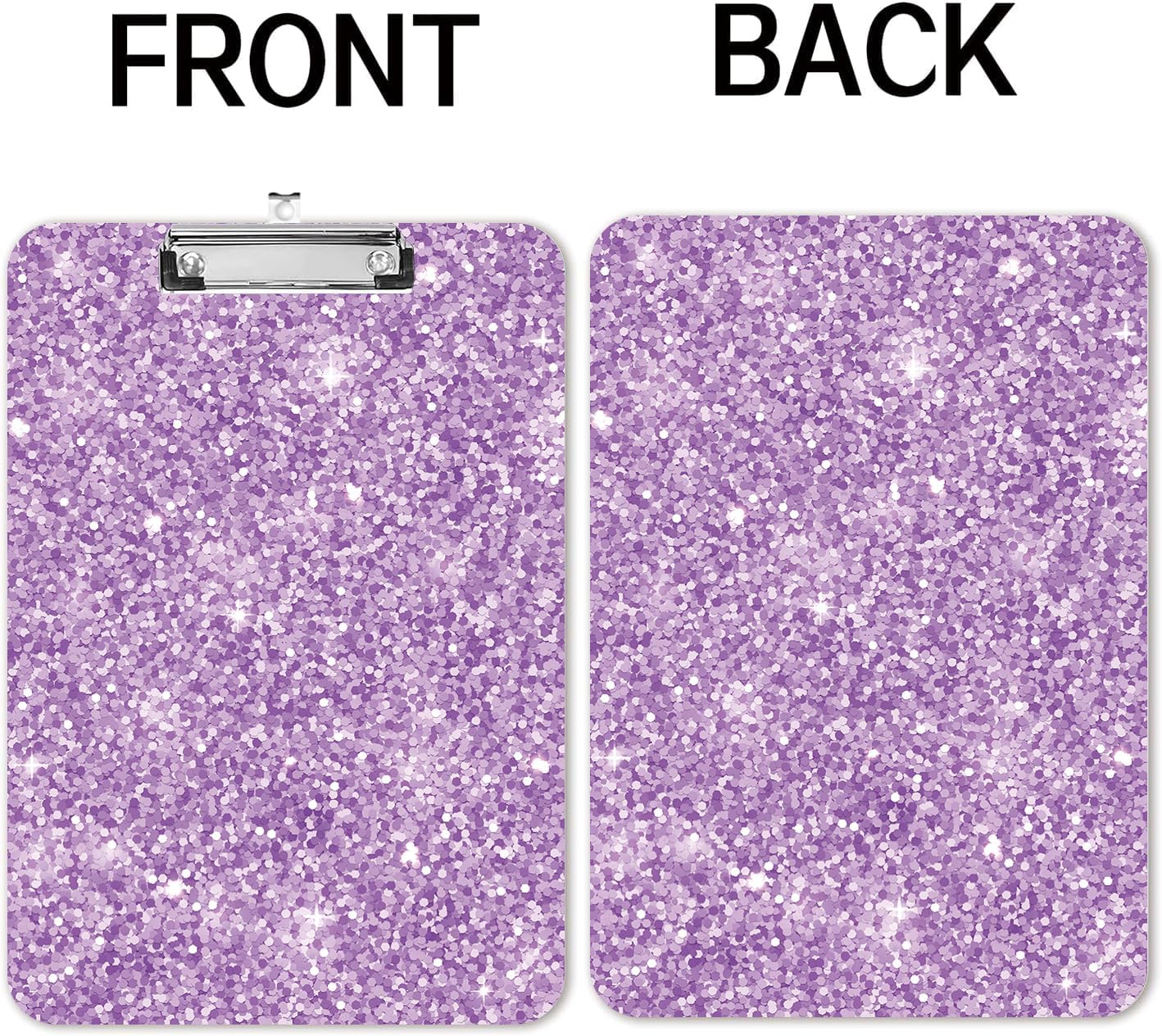 Fashion A4 Clipboard, Standard Letter Size 9" x 12.5", Decorative Wooden Clipboard with Low Profile Metal Clip for Office, School, Teachers, and Students, Purple