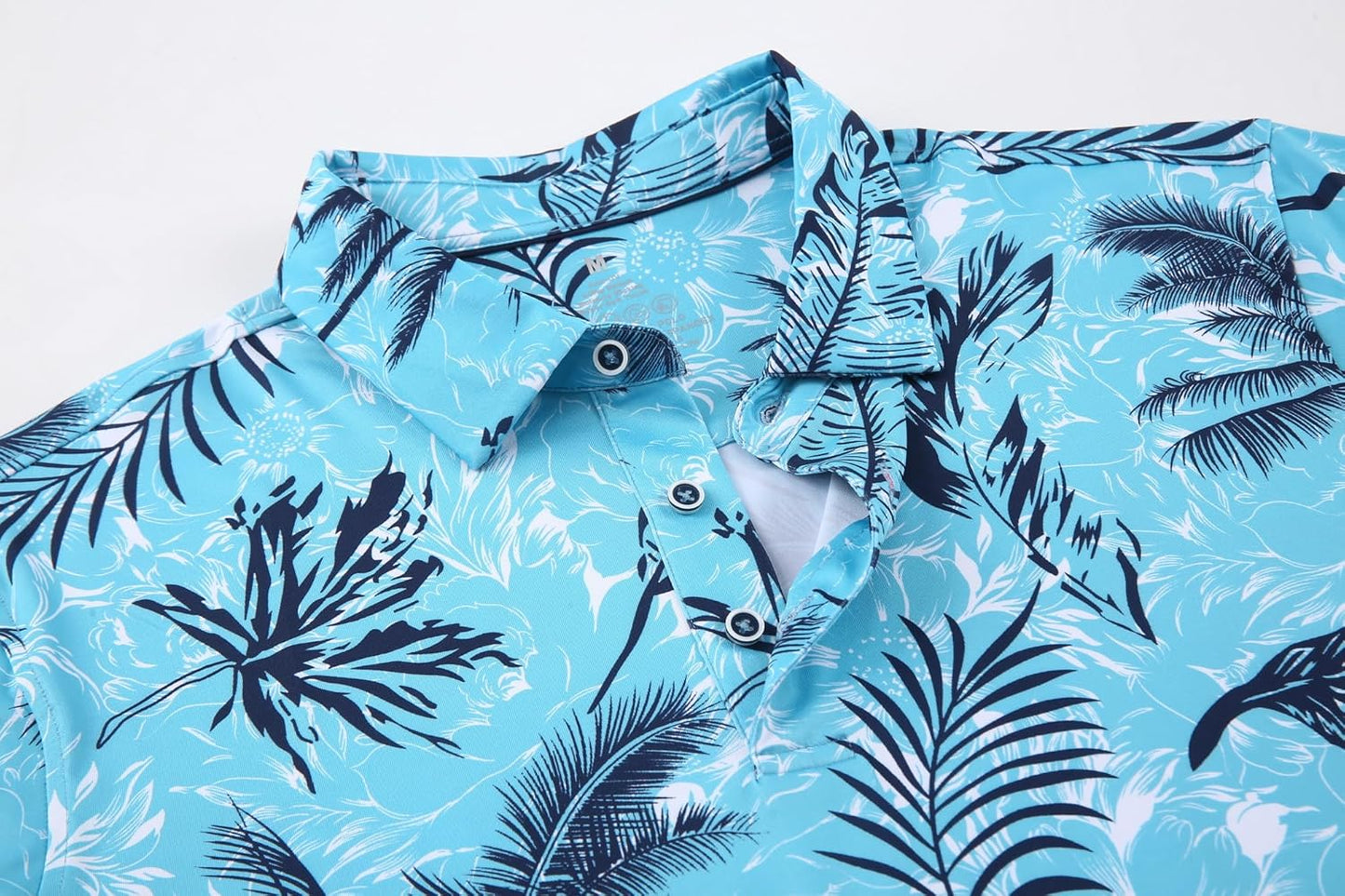 Alex Vando Mens Hawaiian Golf Shirt Moisture Wicking Digital Print Golf Shirts for Men