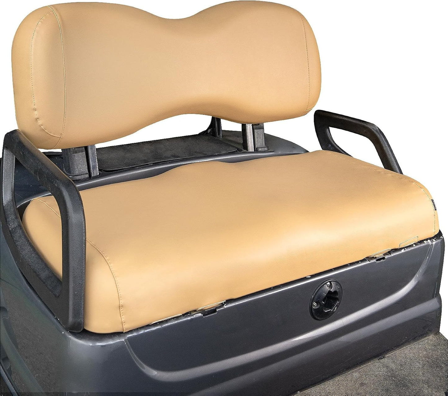 NOKINS Golf Cart Seat Covers Leather Front Seat Cover Fit Yamaha Drive&Drive 2,Smooth and Simple Style,No Stapler,Golf Cart Vinyl Waterproof Replacement Seat Cover,Tan