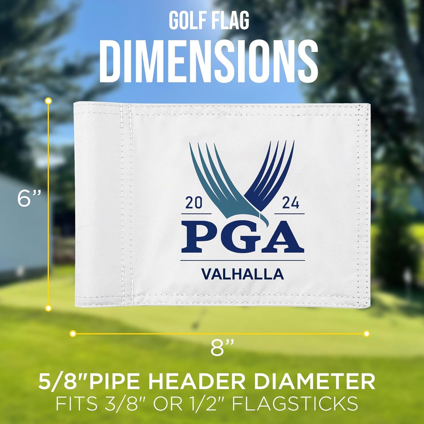 Themed Golf Flag Mini, 8x6 Inch, Double-Sided Silk-Screened, Fade-Resistant 420D Nylon, Ideal for Backyard Practice Putting Green