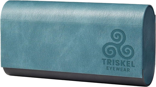 Dual Glasses Case, 2-in-1 Hard Shell PU Leather Case for Eyeglasses, with Magnetic Closure for Men & Women