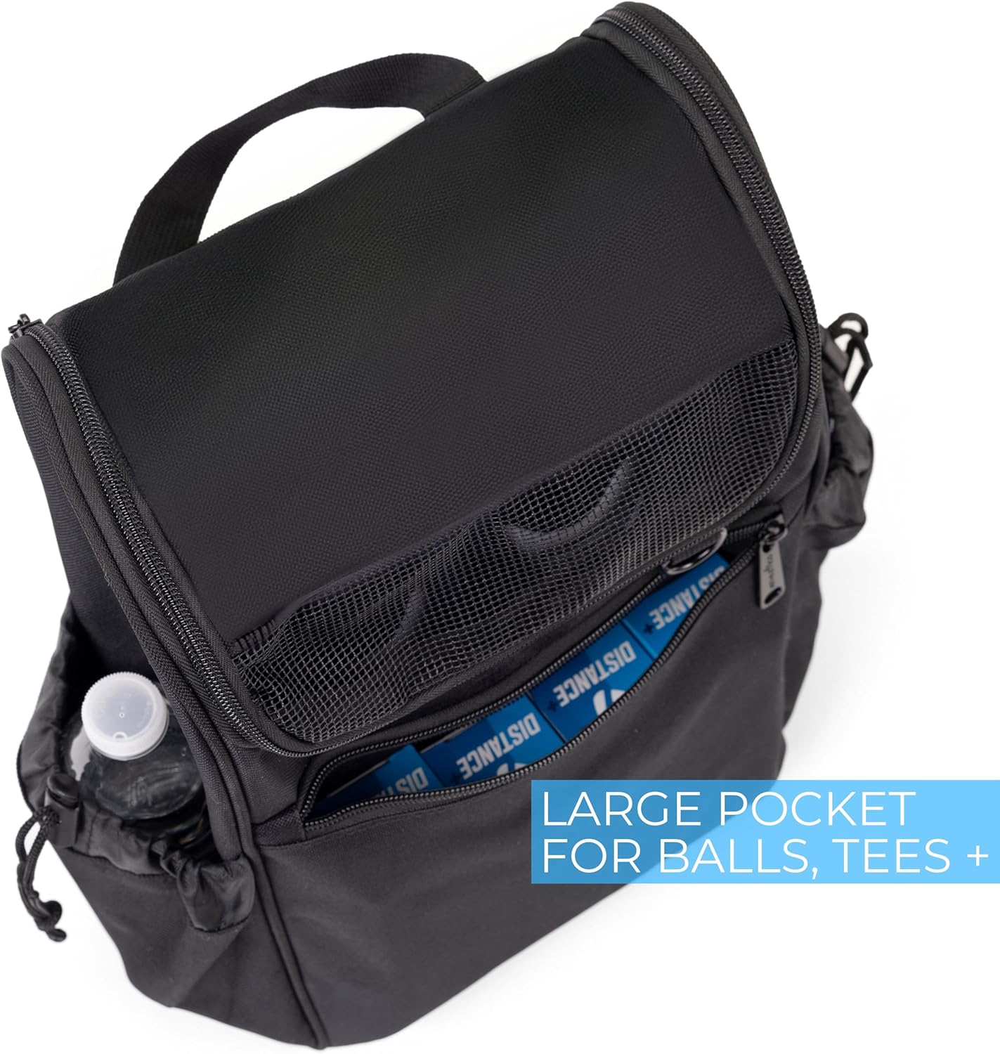 Athletico Elite Edition Golf Shoe Bag - Zippered Shoe Carrier Bags With Ventilation & Outside Pocket for Socks, Tees, etc. (Black)