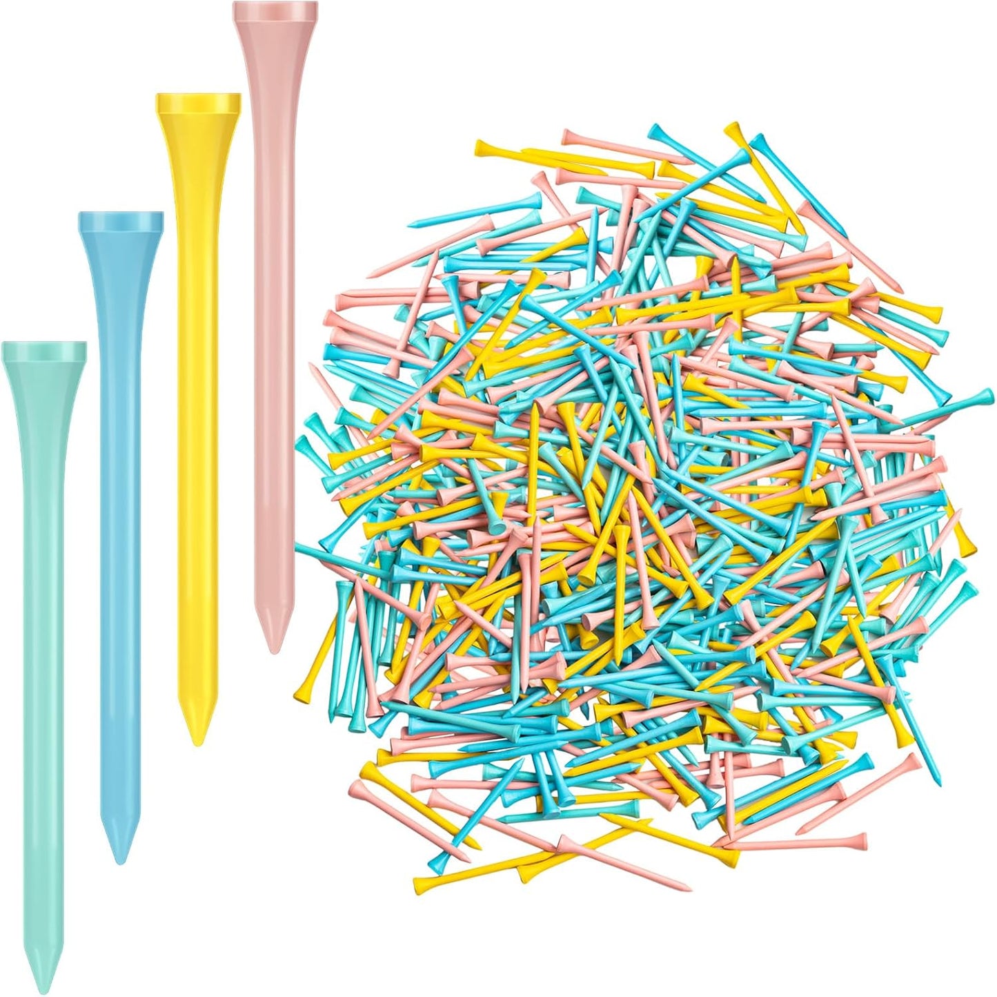 Jenaai 200 Pcs Golf Tees Bamboo Golf Tees Professional Golf Tees Bulk for Women Golf Club Accessories