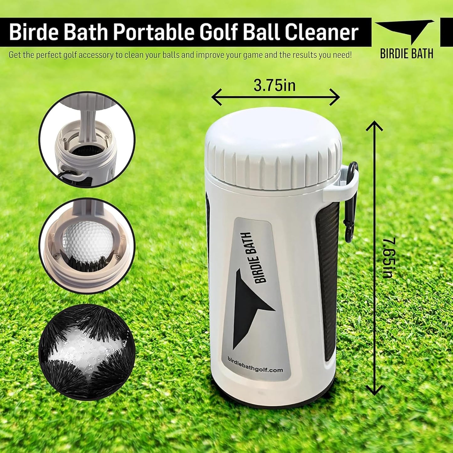 Birdie Bath Portable Golf Ball Cleaner - Ultimate Personal Golf Ball Washer