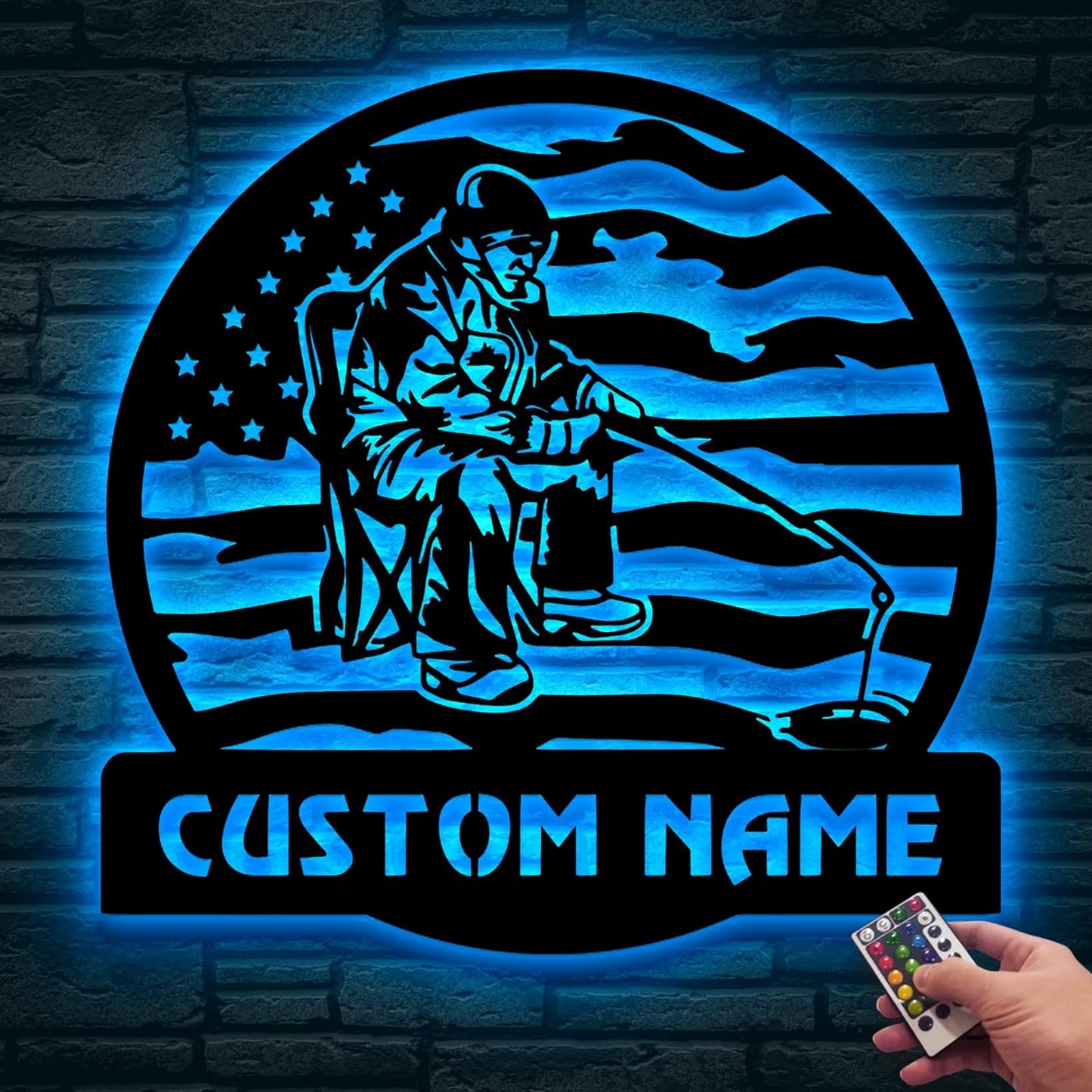 Custom Ice Fishing Metal Wall Art, Personalized Ice Fishing Name Sign Decoration For Room, Afcultures Metal Sign, Wall Hanging, Home Decor, Birthday Gift, Christmas Gift