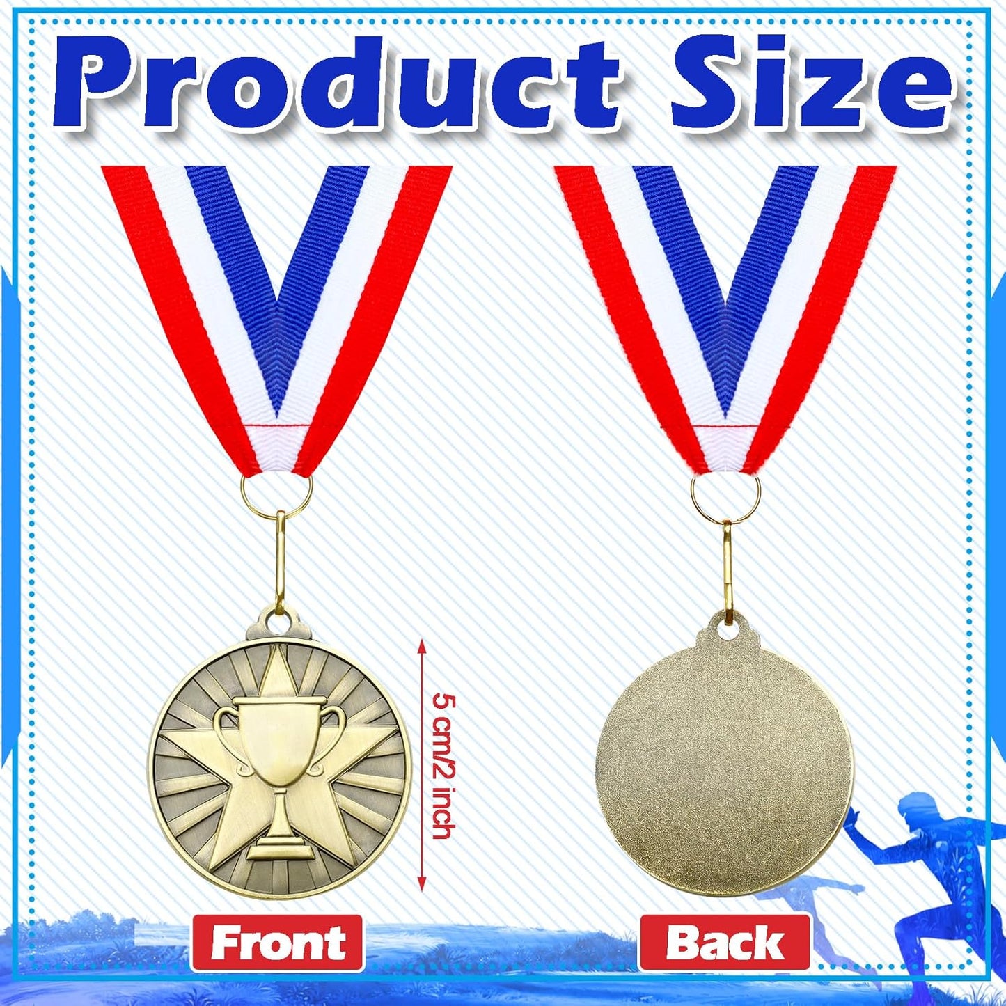 Remuuly 30 Pcs Gold Medals Bulk 2'' Basketball Soccer Baseball Volleyball Football Lacrosse Kickball Cheer Bowling Trophy Medals for Awards for Sports Participation Winner Gift