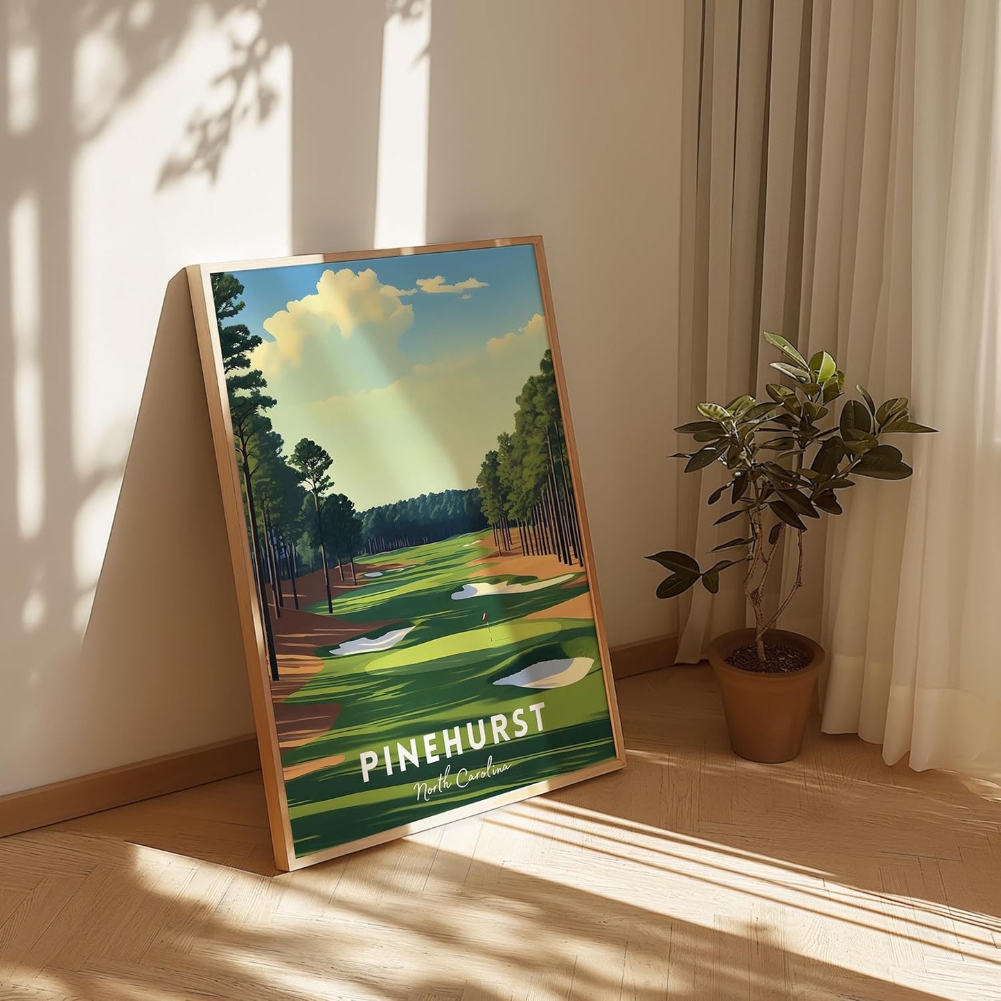 Golf Course Premium Giclee Fine Art Prints - Augusta, Pebble Beach, Pinehurst, Golf Course Posters, Golf Wall Art, Aesthetic Poster for Home Office Decor, Ready to Frame