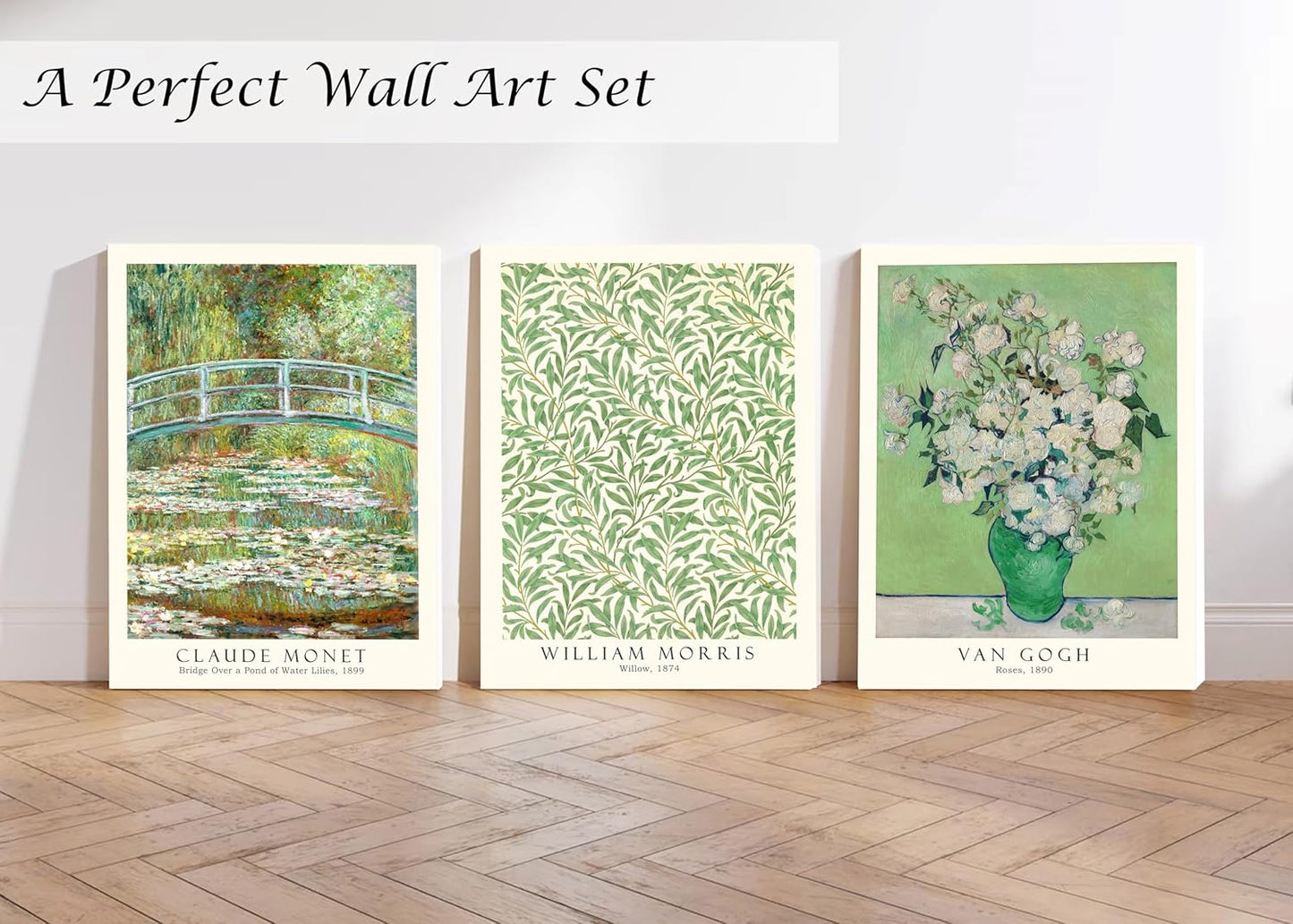 Induslyfe Framed Grass Wall Art Canvas Decor Set of 3, Matisse Wall Art Framed Prints Posters Mid Century Modern Art, Aesthetic Floral Botanical wall art for bedroom, living room, bathroom 12x16