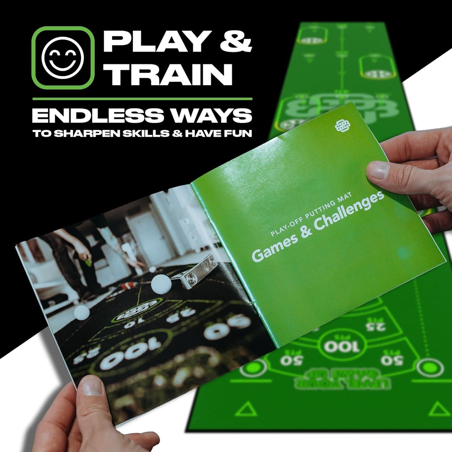 Back 2 Basics 10ft Golf Putting Mat - Premium Indoor Putting Green, Realistic Golf Putting for Training - Golf Practice Mat for Indoor/Outdoor Use, Putting Practice Mat for Golfers