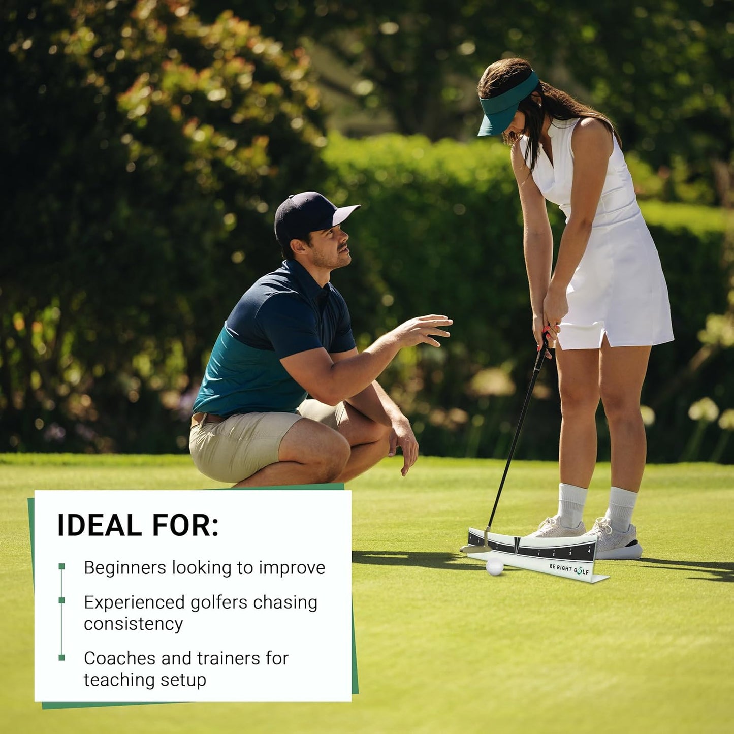 Putting Plane Rail – Portable Golf Putting Stroke Trainer for Indoor & Outdoor Use – Golf Training Aid for Putting - Improve Accuracy, Distance Control & Consistency