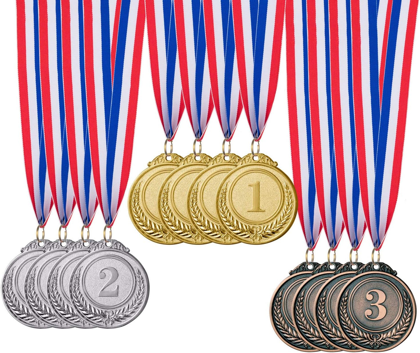 Favide 12 Pieces Gold Silver Bronze Award Medals-Winner Medals Gold Silver Bronze Prizes for Competitions, Party,Olympic Style, 2 Inches
