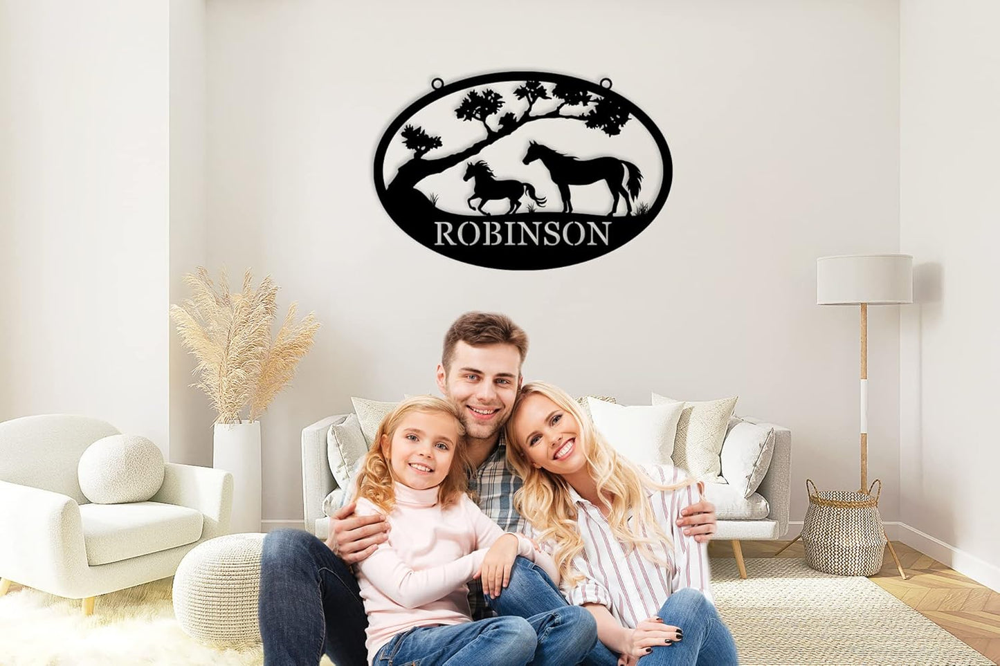Custom Running Horses Metal Sign, Personalized Horse Farm Sign, Unique Metal Wall Art, Custom Farm Name Signs, Personalized Family Signs