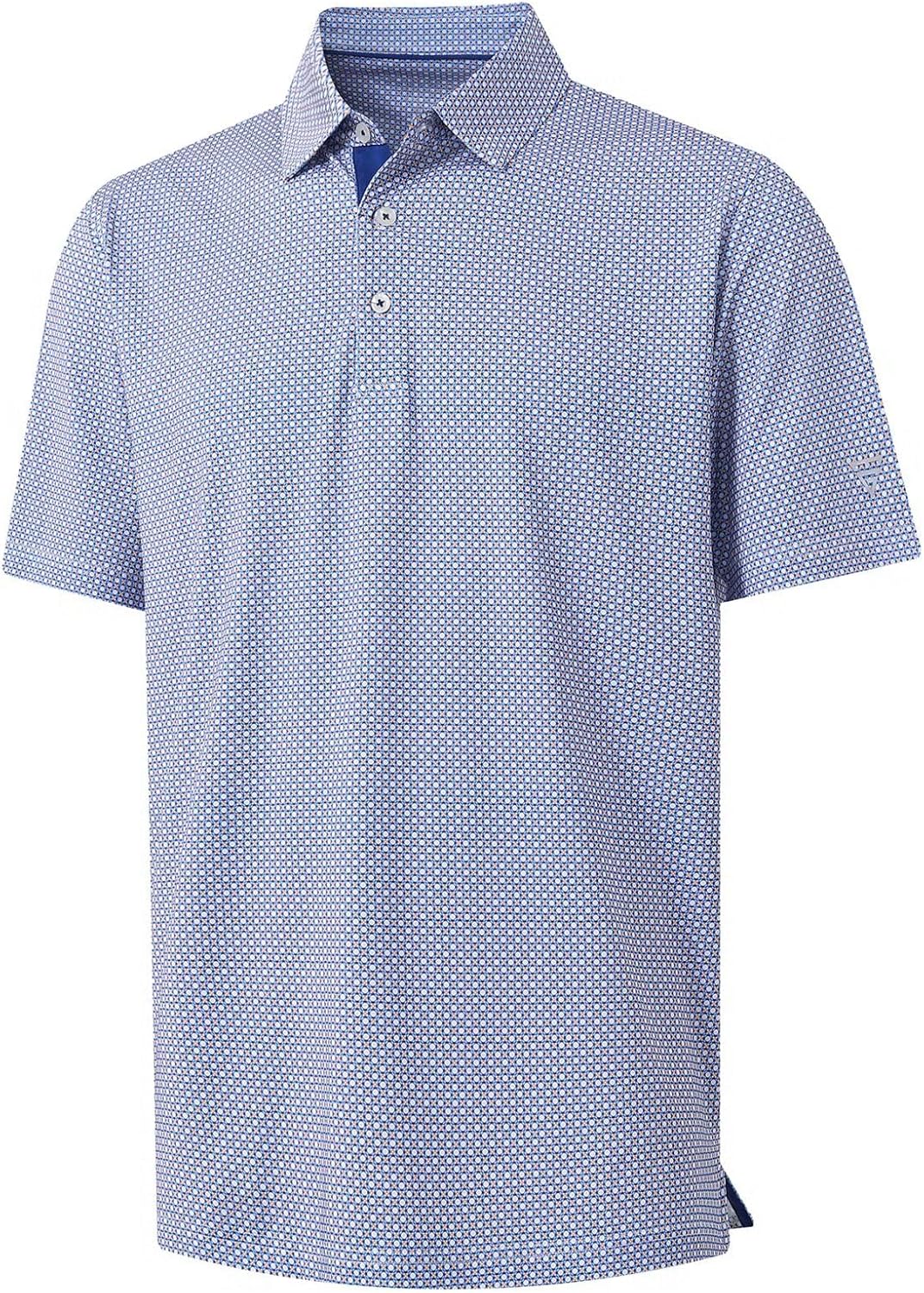 M MAELREG Mens Golf Shirt Short Sleeve Dry Fit Print Moisture Wicking Performance Patterns Collared Polo Shirt