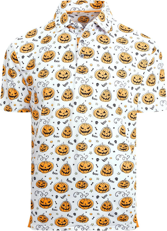 Alex Vando Mens Hawaiian Golf Shirt Moisture Wicking Digital Print Golf Shirts for Men