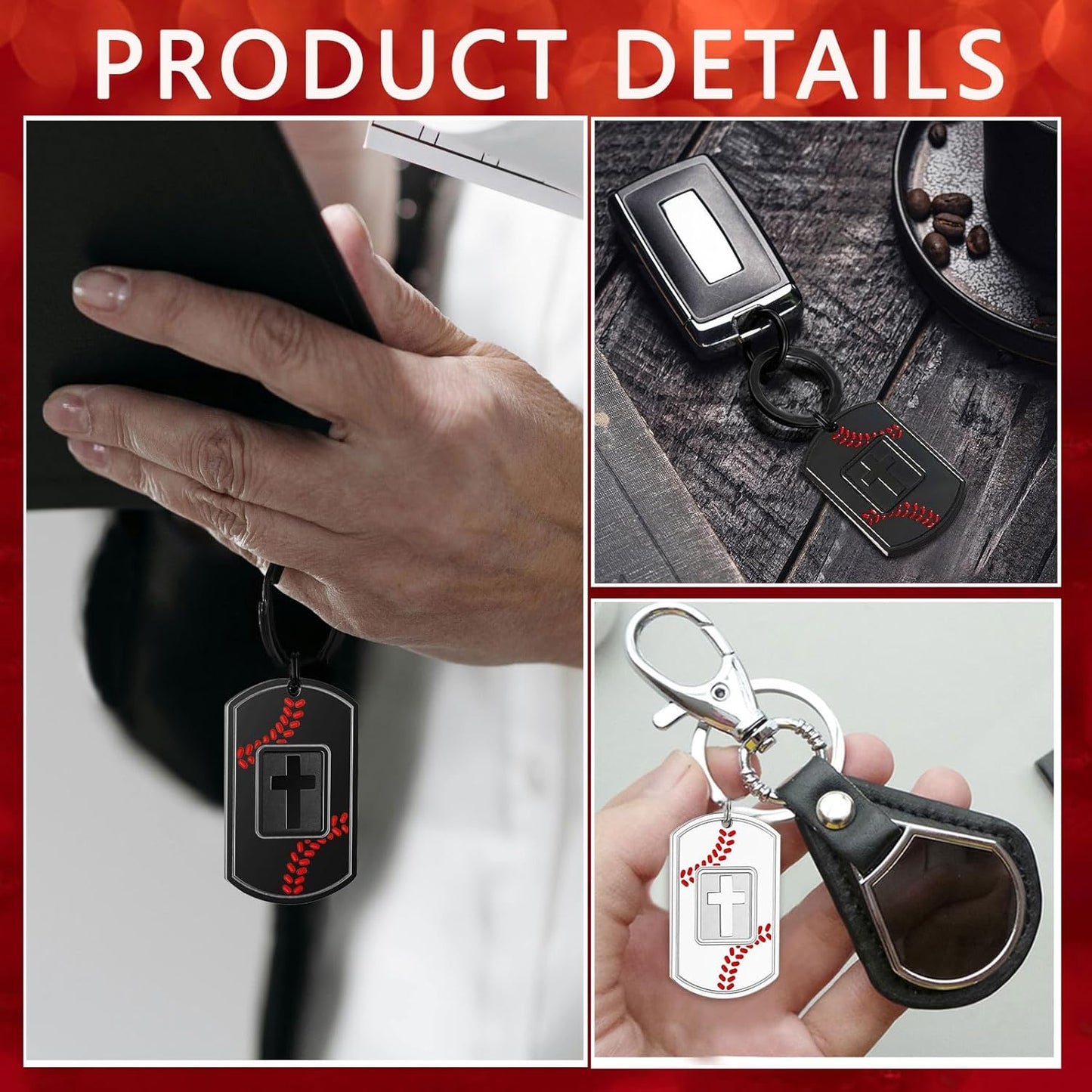 Football/Baseball/Soccer/Basketball Keychain for Men First Communion Baptism Confirmation Mens Gifts