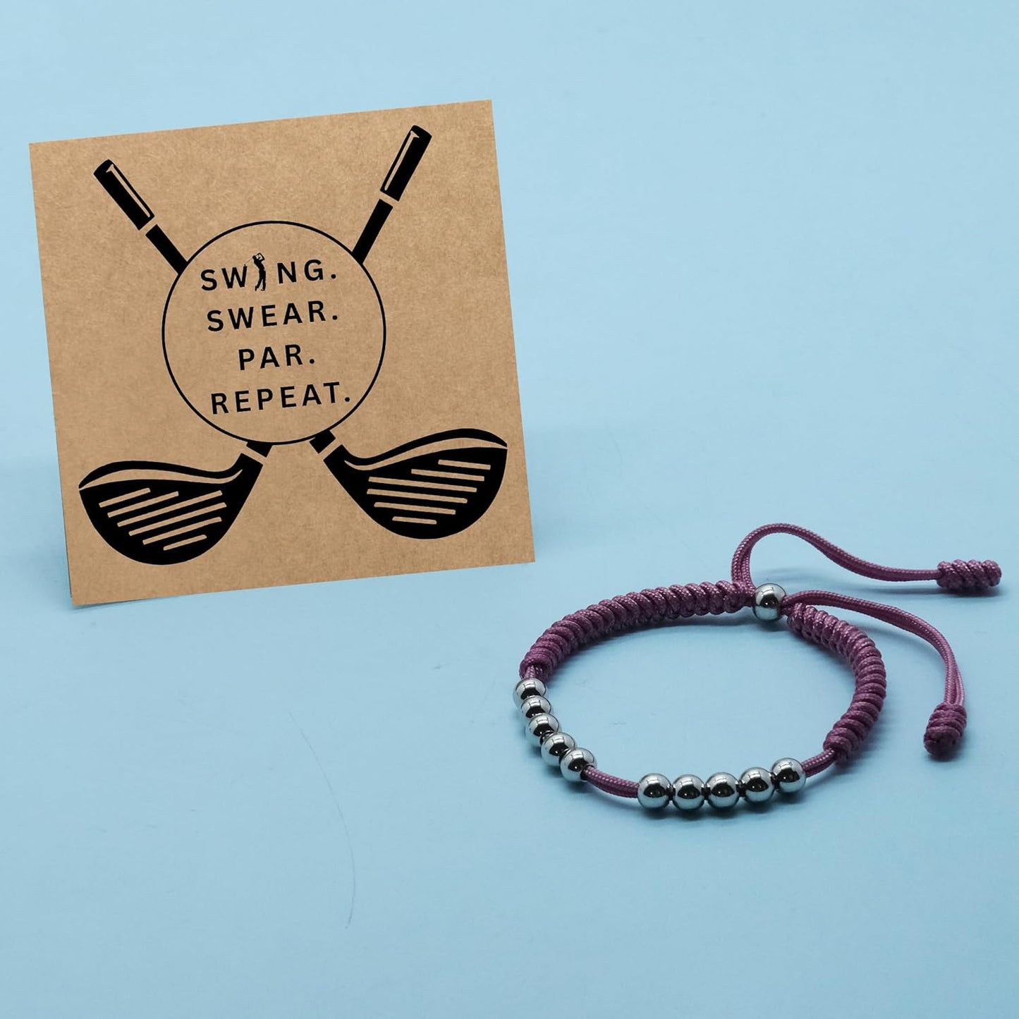 LAMIBEE Premium Golf Stainless Steel 10 Bead Score Counter Bracelet, Golf Stroke Count Bracelet, Resizable Easy Adjust Golf Round Scoring Tracker, Durable Stylish Golf Accessory