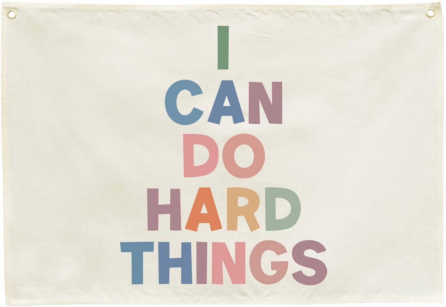 Classroom Decor-Inspirational Classroom Quotes-Teacher Gift-Hanging Rectangle Banner Flag Wall Decor-Positive Growth Mindset Quotes for Playroom Homeschool Nursery-I Can Do Hard Things-28.5"L×20"W