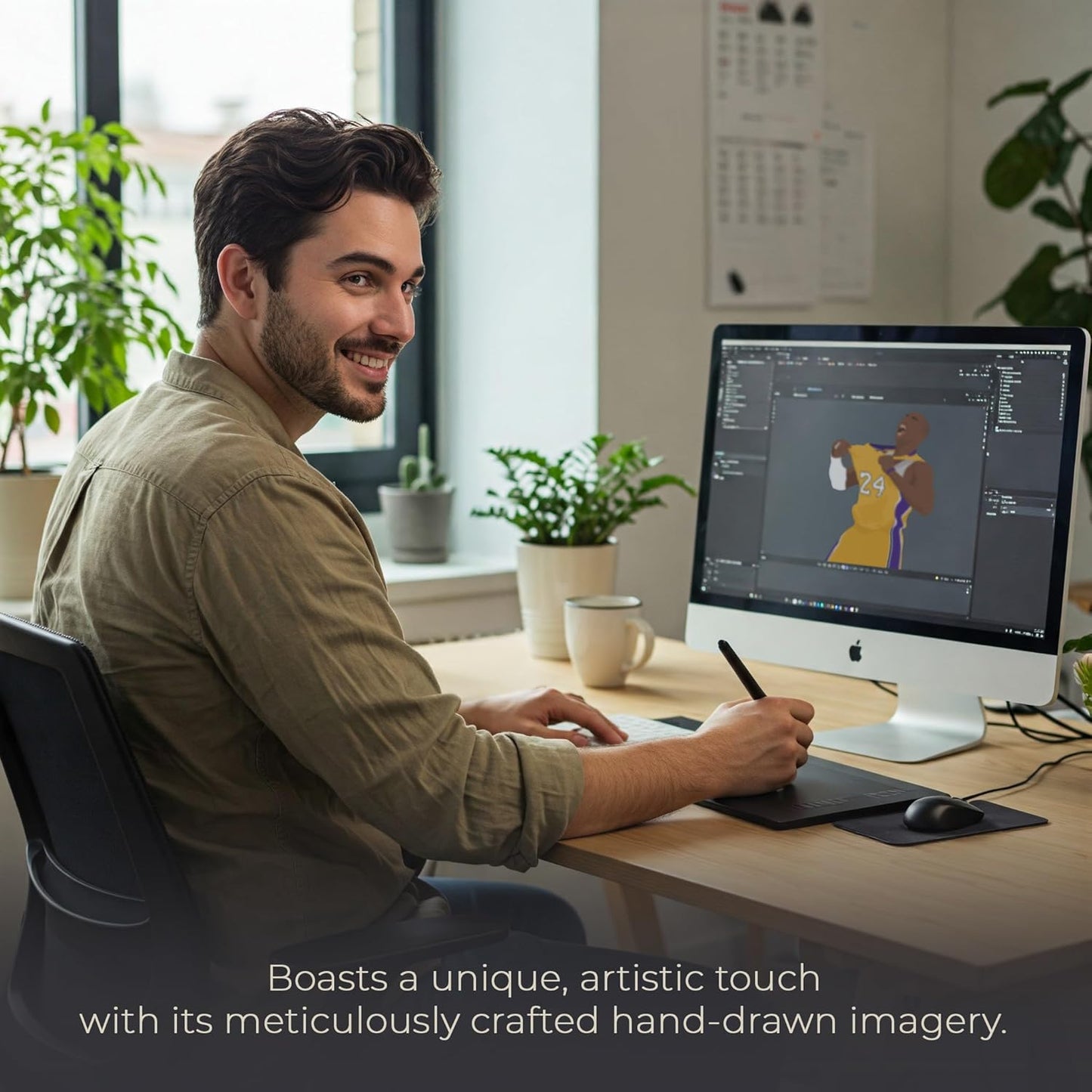 LOLUIS Motivational Basketball Superstar Hand-Drawn Artwork Sport Quote Wall Art Decorations (Unframed 8"x10", Basketball Inspirational)