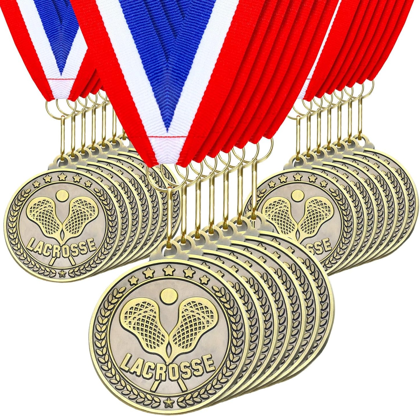 Remuuly 30 Pcs Gold Medals Bulk 2'' Basketball Soccer Baseball Volleyball Football Lacrosse Kickball Cheer Bowling Trophy Medals for Awards for Sports Participation Winner Gift