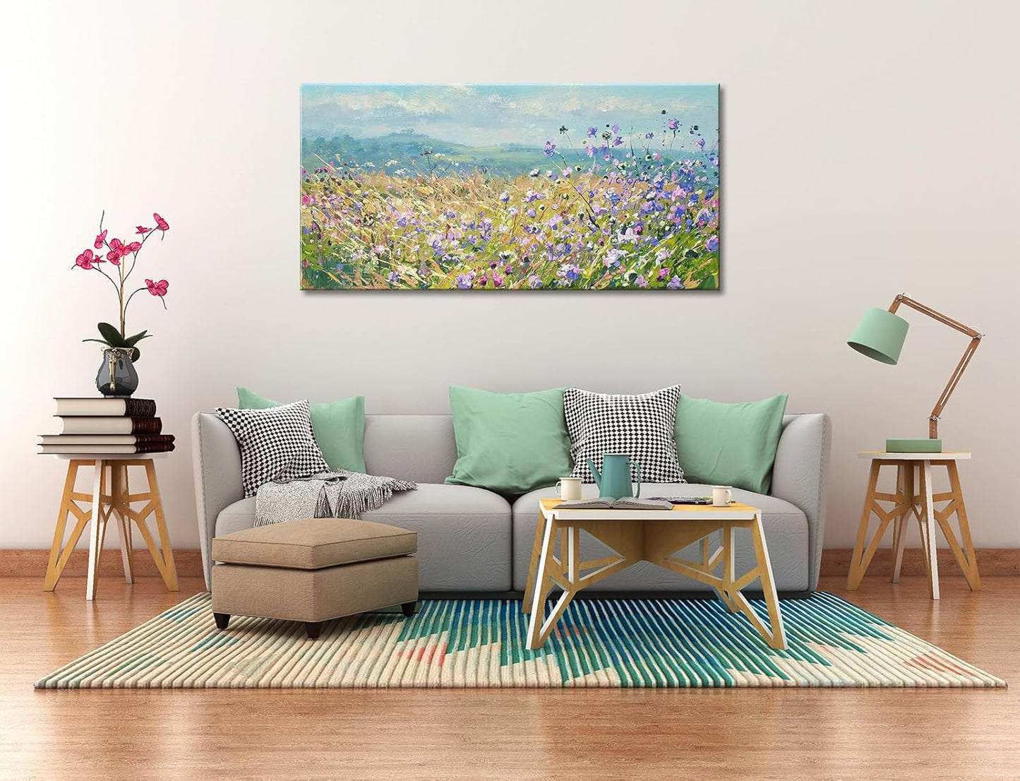 Flowers Wall Art Canvas Daisy Floral Textured Painting Modern Botanical Large Framed Pictures Artwork for Living Room Bedroom Bathroom Dinning Room Office Home Wall Decor Gifts 20x40