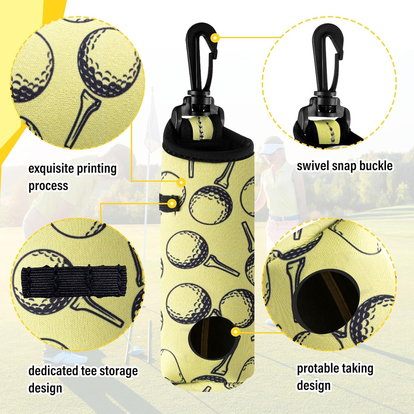 Liliful 12 Pcs Golf Accessories Kit, Include Golf Ball Bag with Hook Towel Tees Magnetic Ball Marker Divot Tool Cleaner Brush for Women Man Gifts