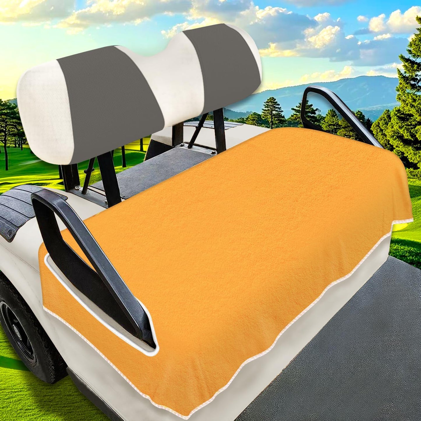 YOKYHOM Golf Cart Seat Covers, Premium Solid Color Golf Cart Seat Towel Blanket, 100% Microfiber, Soft and Comfortable, Fits EZGO, Club Car, and More 2-Seat Golf Carts, 51''x 31''