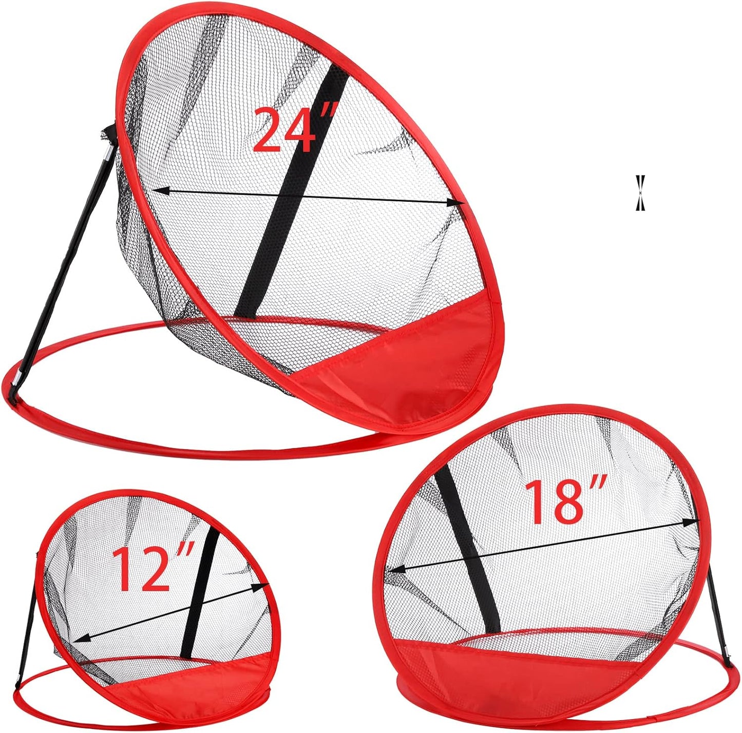 Jucoan 3 Pack Golf Chipping Net, 3 Sizes Pop Up Golf Target Practice Net for Indoor and Outdoor Use, Great Gifts for Men, Husband, Kid, Golfers