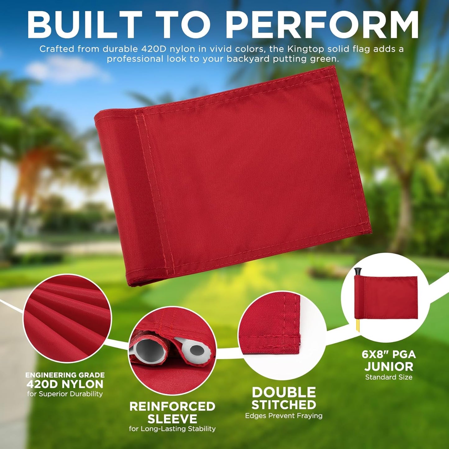 KINGTOP Golf Flagstick Mini, Putting Green Flag for Yard, All 3 Feet, Double-Sided Numbered Golf Flags, Golf Pin Flag Hole Cup Set, Portable 2-Section Design, Gifts Idea