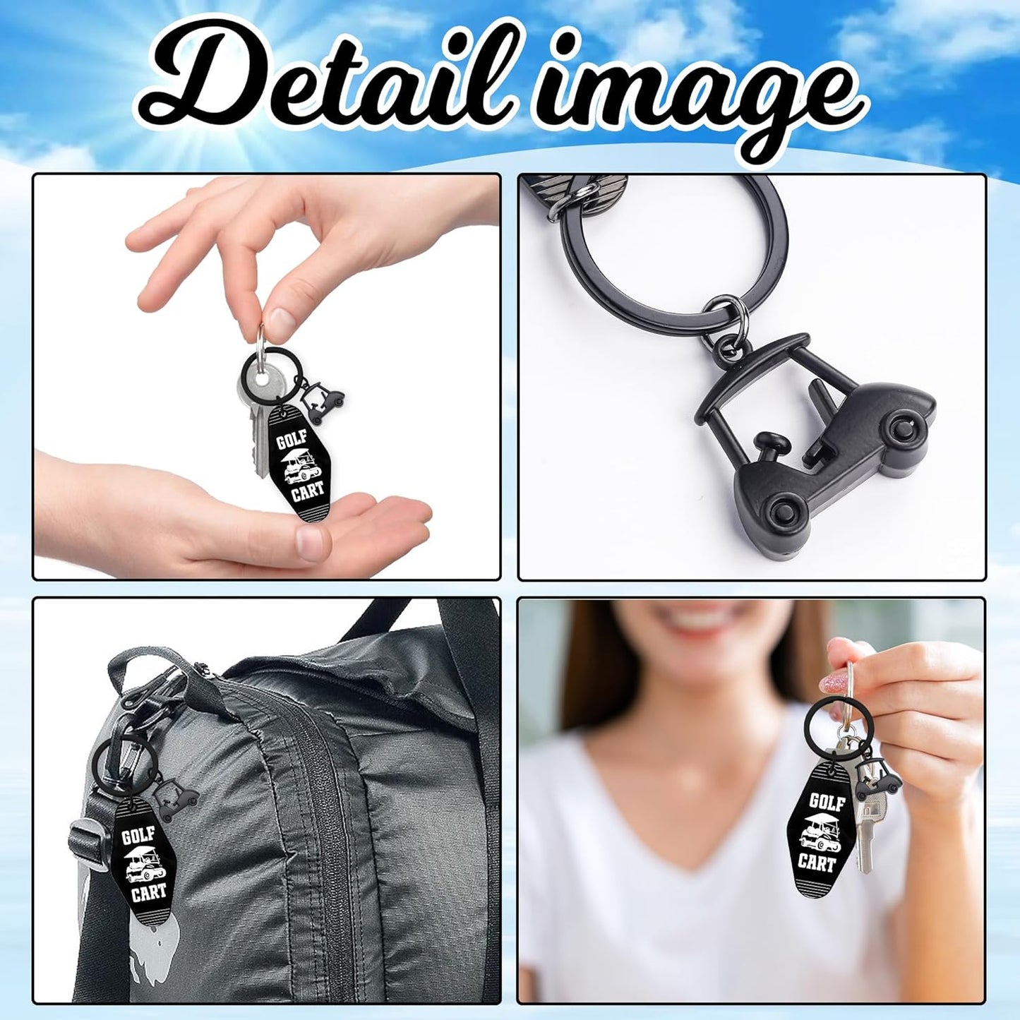 Golf Cart Keychain for Women Men - Keys To The Golf Cart Accessories Retro Metal Keychains for Golf Lovers Players