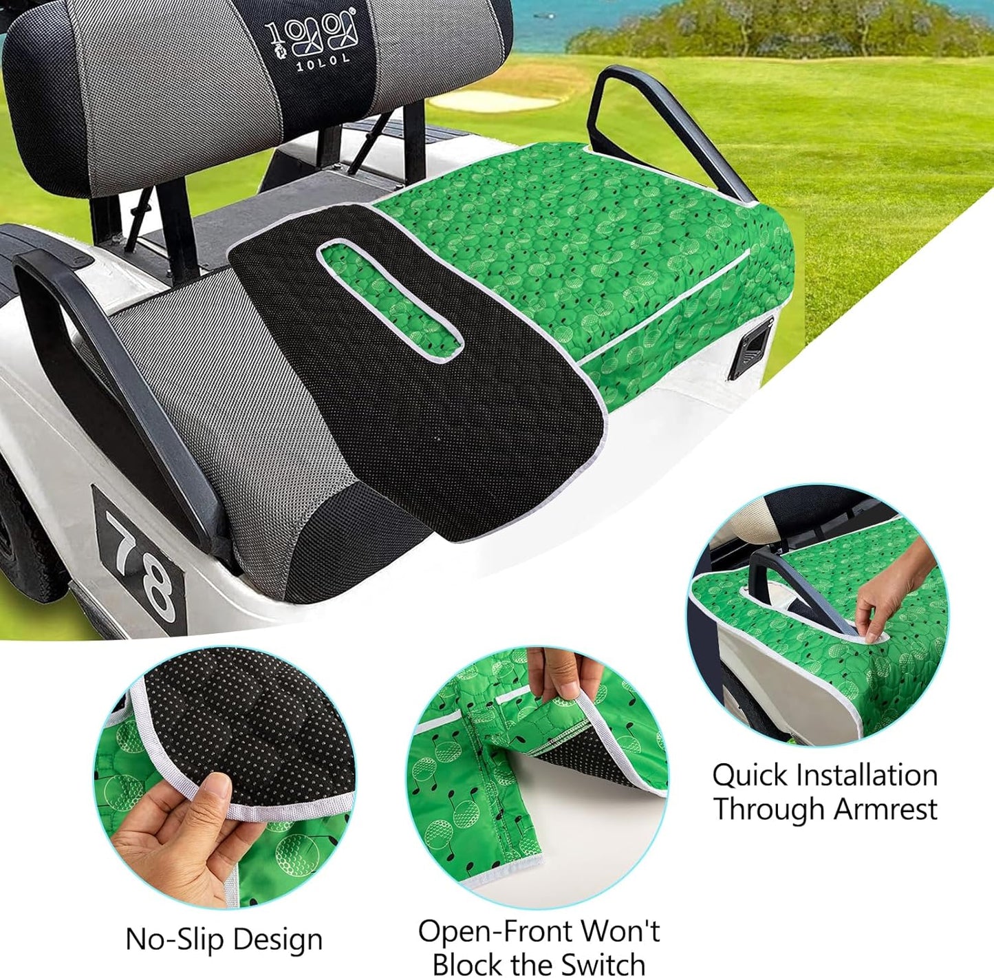 Golf Cart Seat Covers,EZGO Seat Cover,Heavy Duty Golf Cart Seat Blanket,Waterproof Travel Sports Cart Seat Cushion Covers for 2 Person Seats Club Car,Winter Golf Cart Accessories,Golf Cart Seat Cover