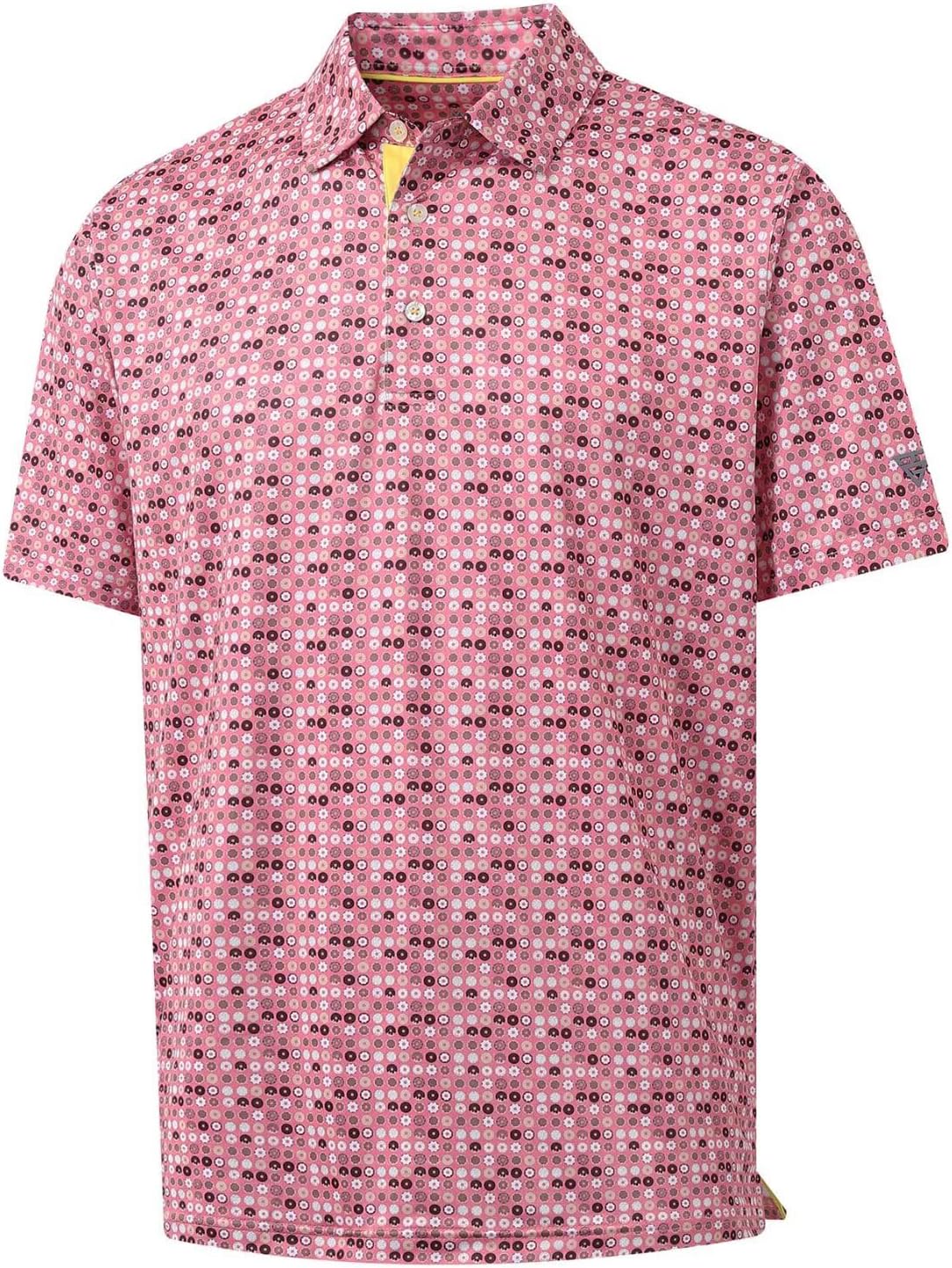 M MAELREG Mens Golf Shirt Short Sleeve Dry Fit Print Moisture Wicking Performance Patterns Collared Polo Shirt