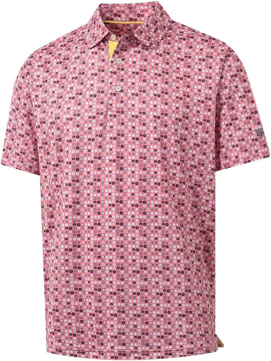M MAELREG Mens Golf Shirt Short Sleeve Dry Fit Print Moisture Wicking Performance Patterns Collared Polo Shirt