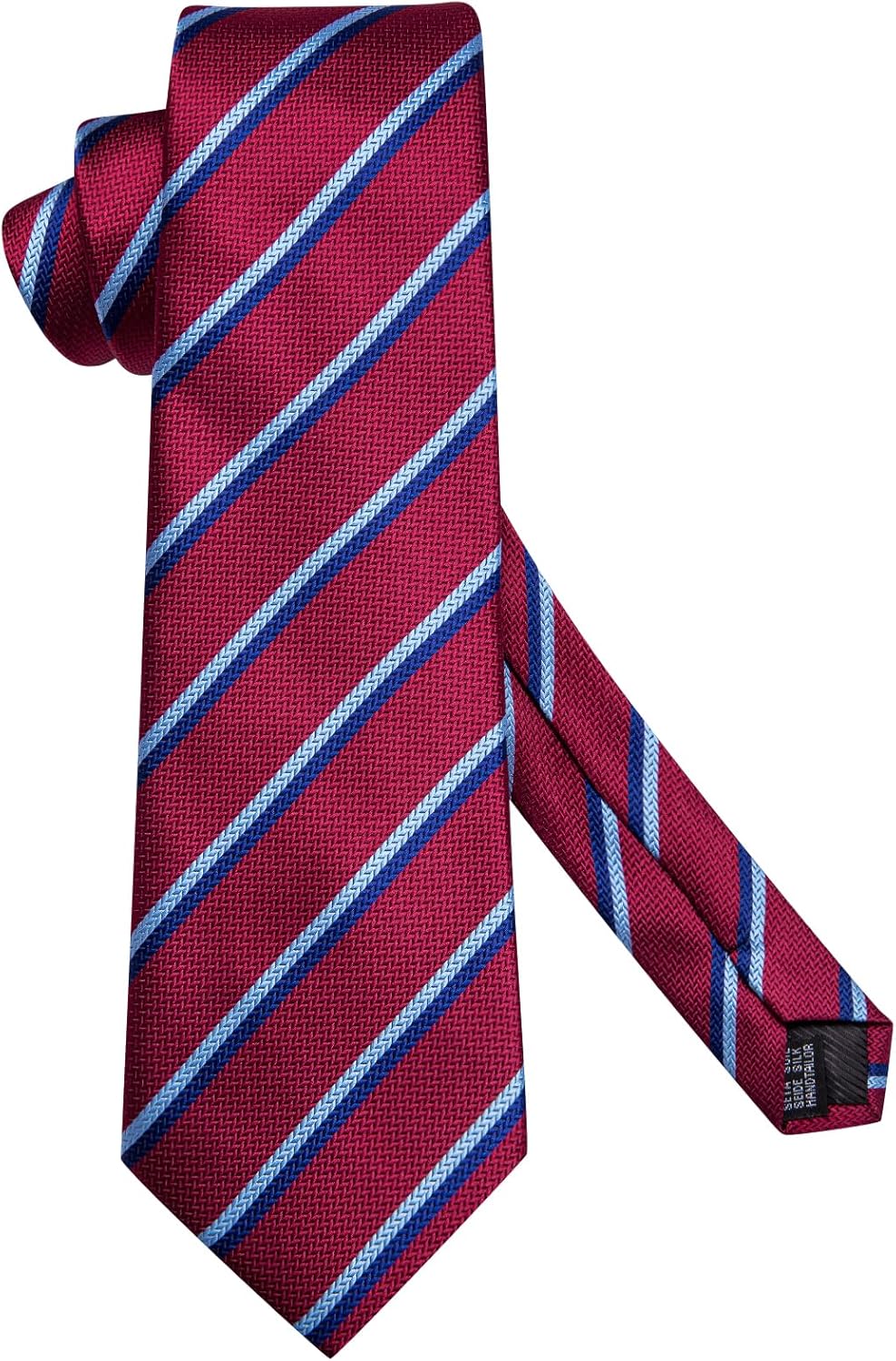 Dubulle Mens Paisley Striped Tie WOVEN Necktie for Men and Handkerchief Cufflinks Set Wedding Formal Business