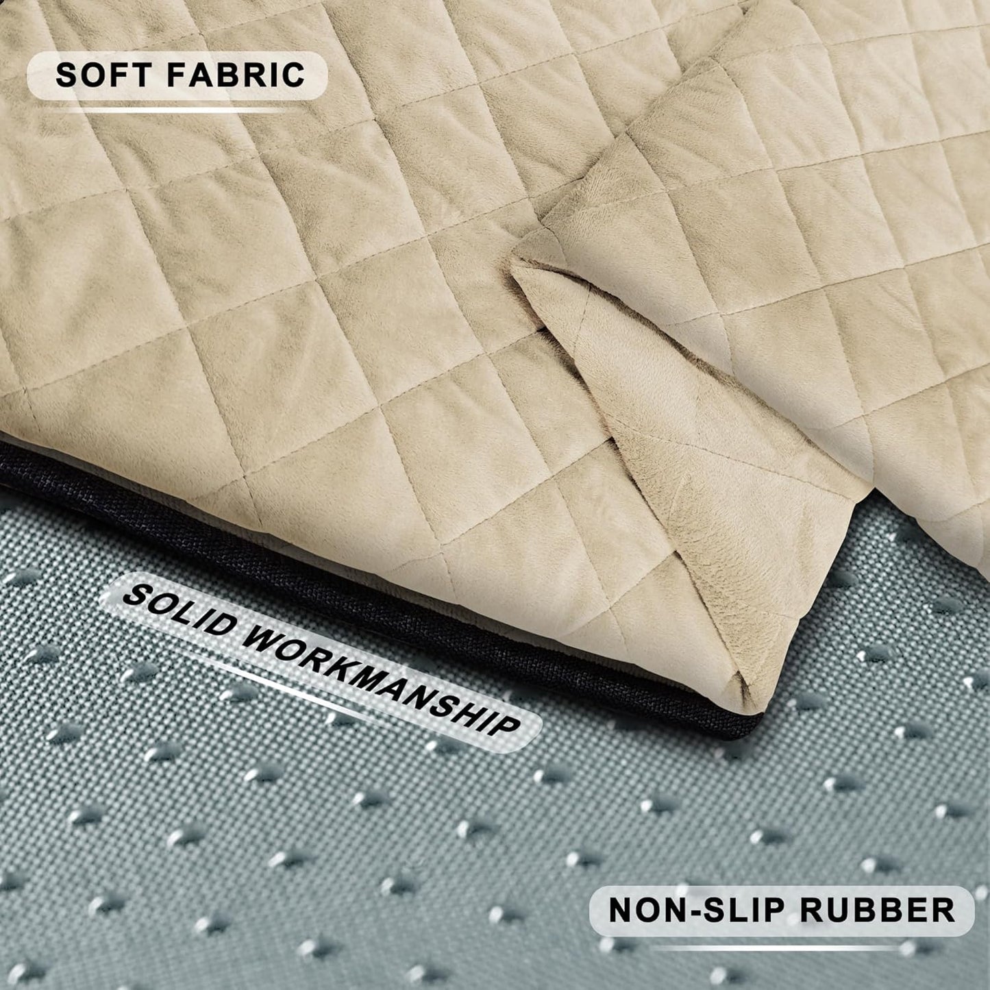 YOKYHOM Golf Cart Seat Covers, Golf Cart Seat Towel Blanket, Short Plush Surface, Soft and Comfortable, Suits EZGO, Yamaha, Club Car and Other 2-Seat Golf Carts, 51"x 30.5", Khaki