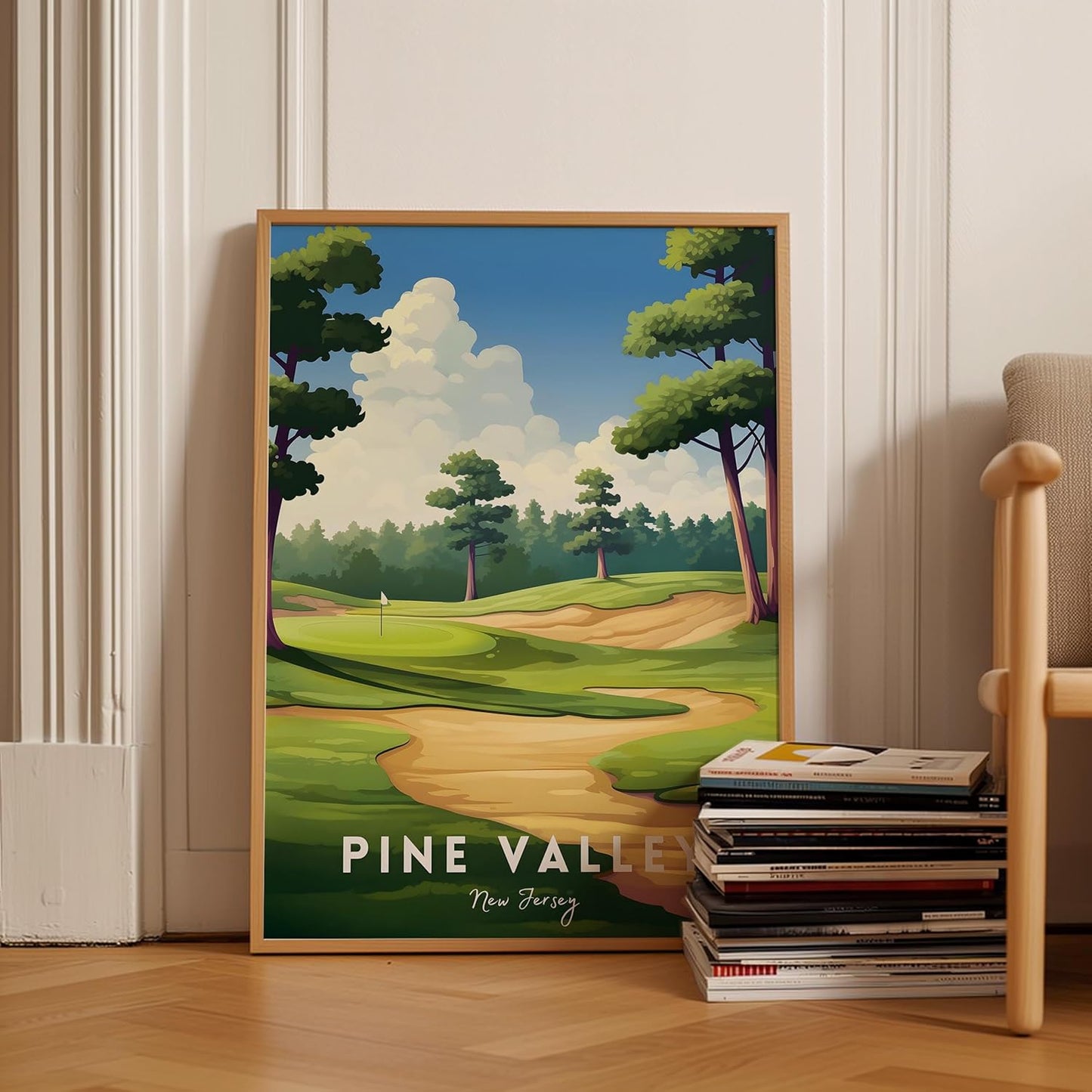 Golf Course Premium Giclee Fine Art Prints - Augusta, Pebble Beach, Pinehurst, Golf Course Posters, Golf Wall Art, Aesthetic Poster for Home Office Decor, Ready to Frame