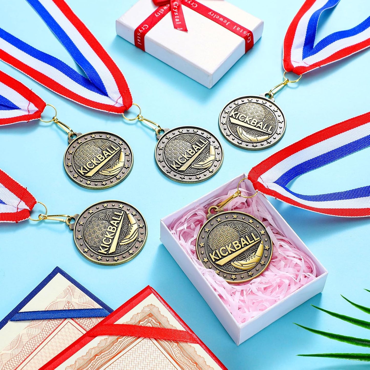 Remuuly 30 Pcs Gold Medals Bulk 2'' Basketball Soccer Baseball Volleyball Football Lacrosse Kickball Cheer Bowling Trophy Medals for Awards for Sports Participation Winner Gift