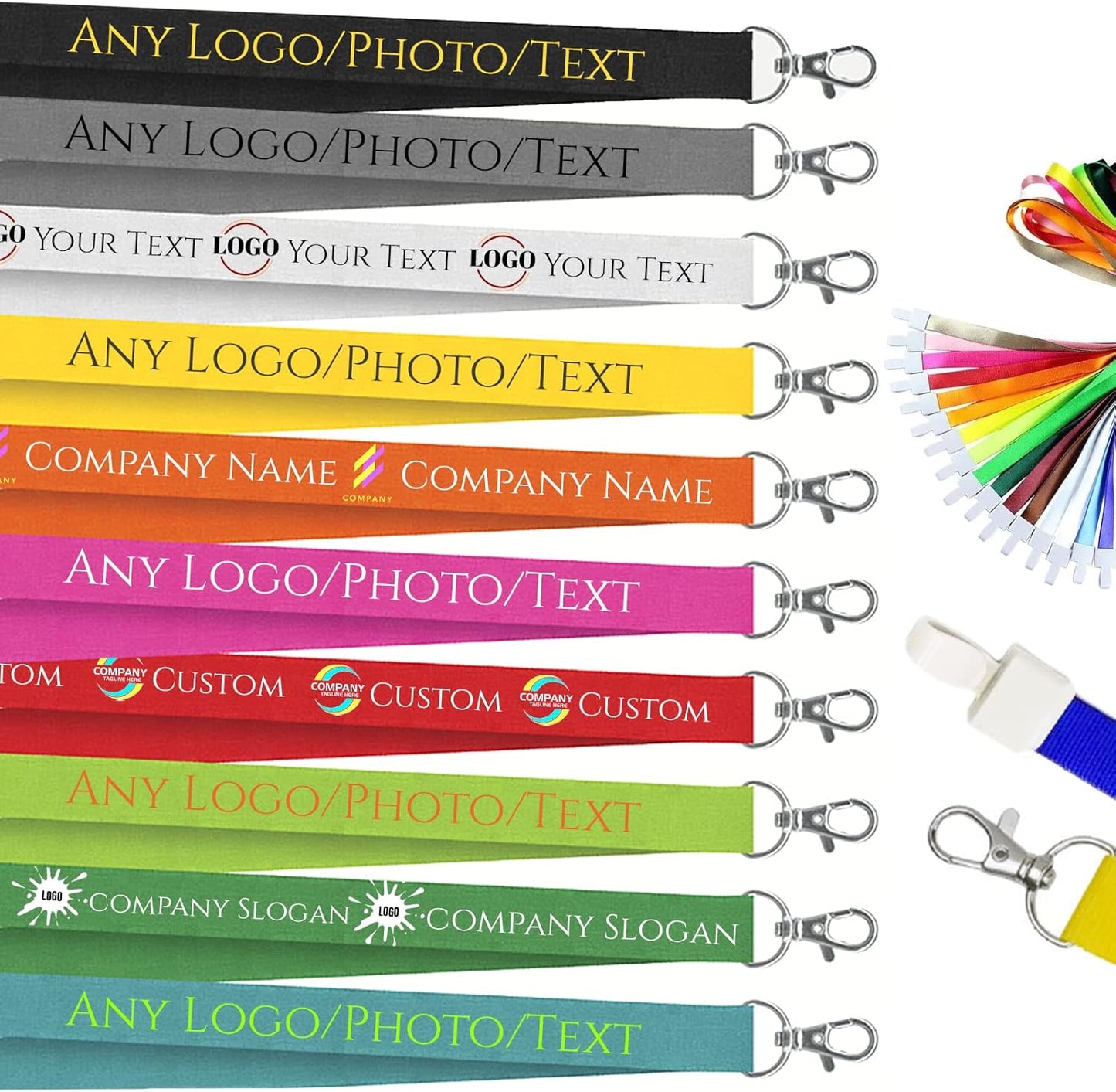 XRLSG Personalized Custom Lanyards with Logo/Photo/Text/Name for Office, School, Event